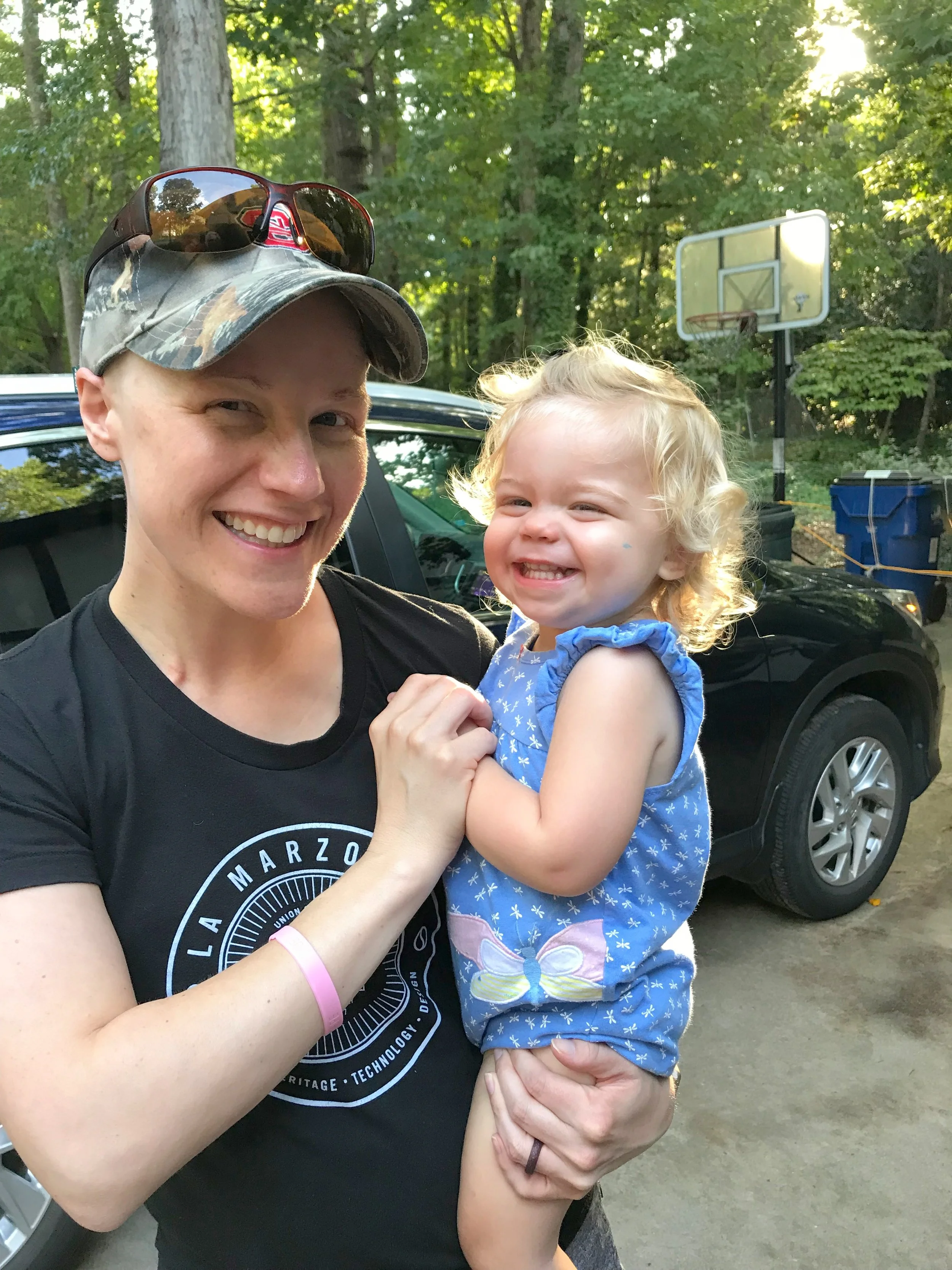 The first time I picked up Halle in three weeks. We were both excited about it!