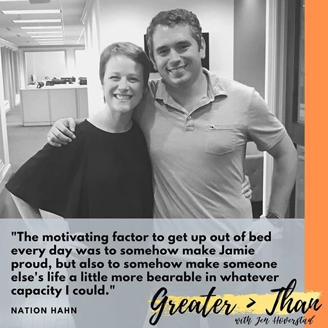 📣Episode 5 of Greater Than is live! 
This week, I share a conversation with my friend, @nationhahn. We reflect on how Nation has navigated grief over the past seven years after he and his wife were attacked in their home in 2013. Jamie Kirk Hahn die