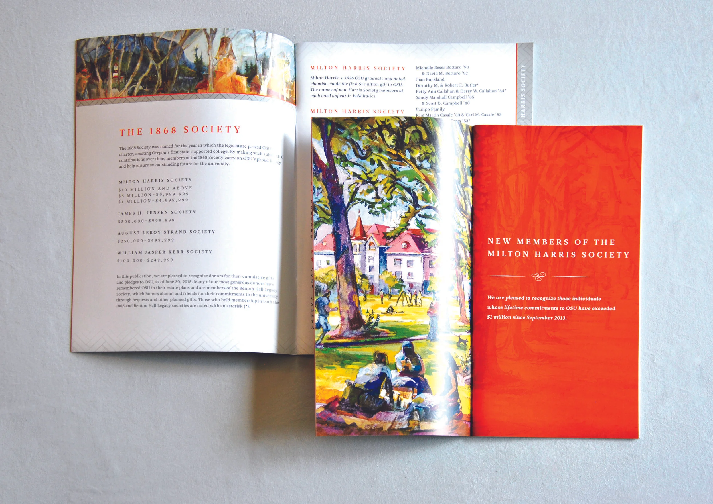   Donor and event program booklets  