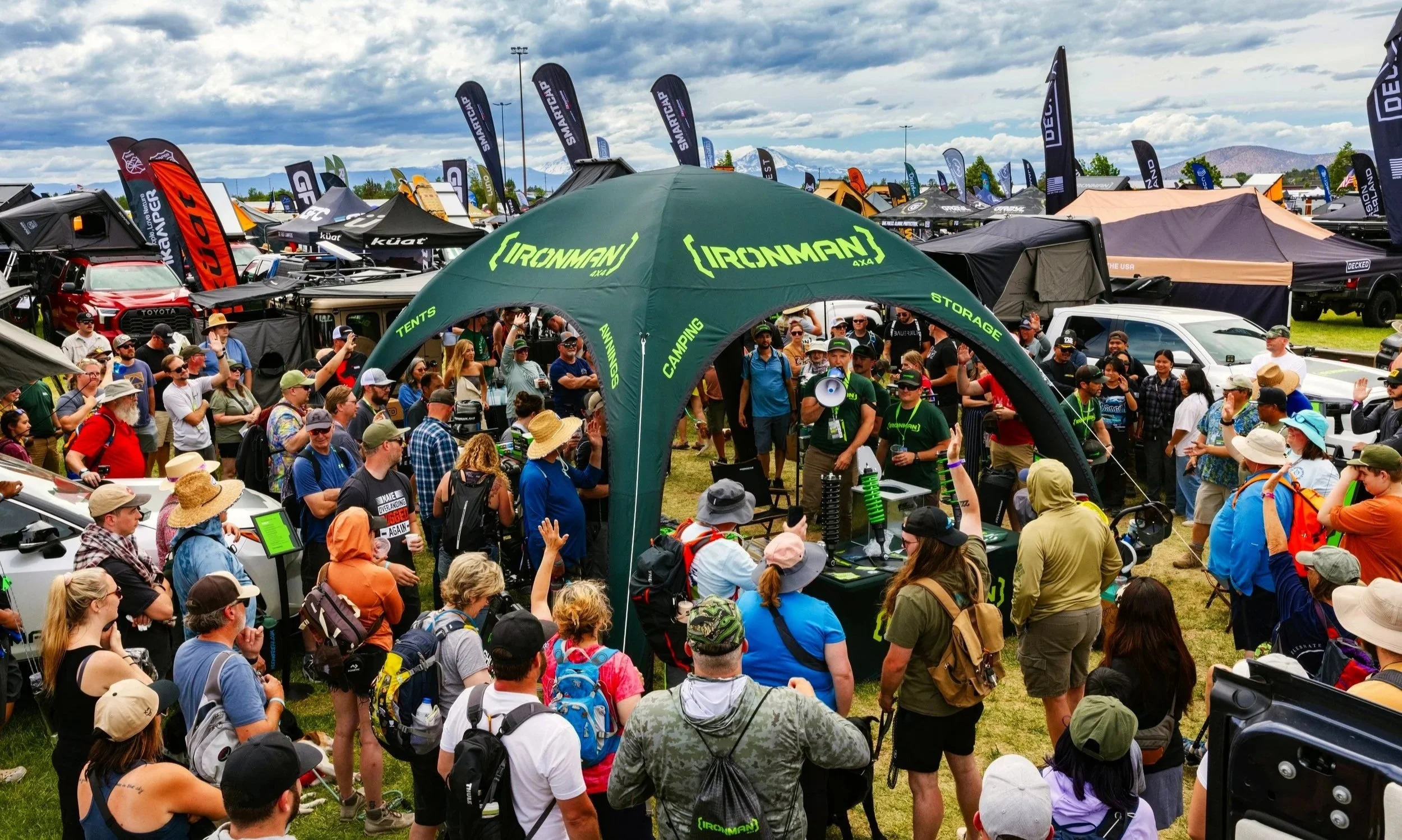   Creative and logistics for Overland Expo PNW -- this launched a rebrand of the company, with collateral that included a 17' blow up tent, hats, lanyards, logo tees, event tees, hoodies, VIP cards, signage, vehicle wraps, social graphics and more.  
