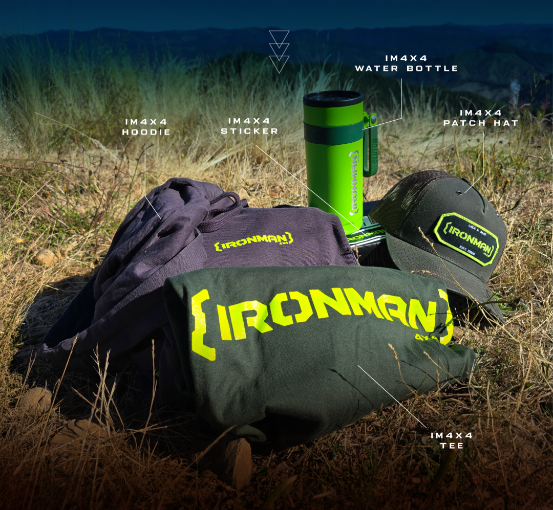   IM4X4 swag pack, featuring custom patch hats and logo wear.  