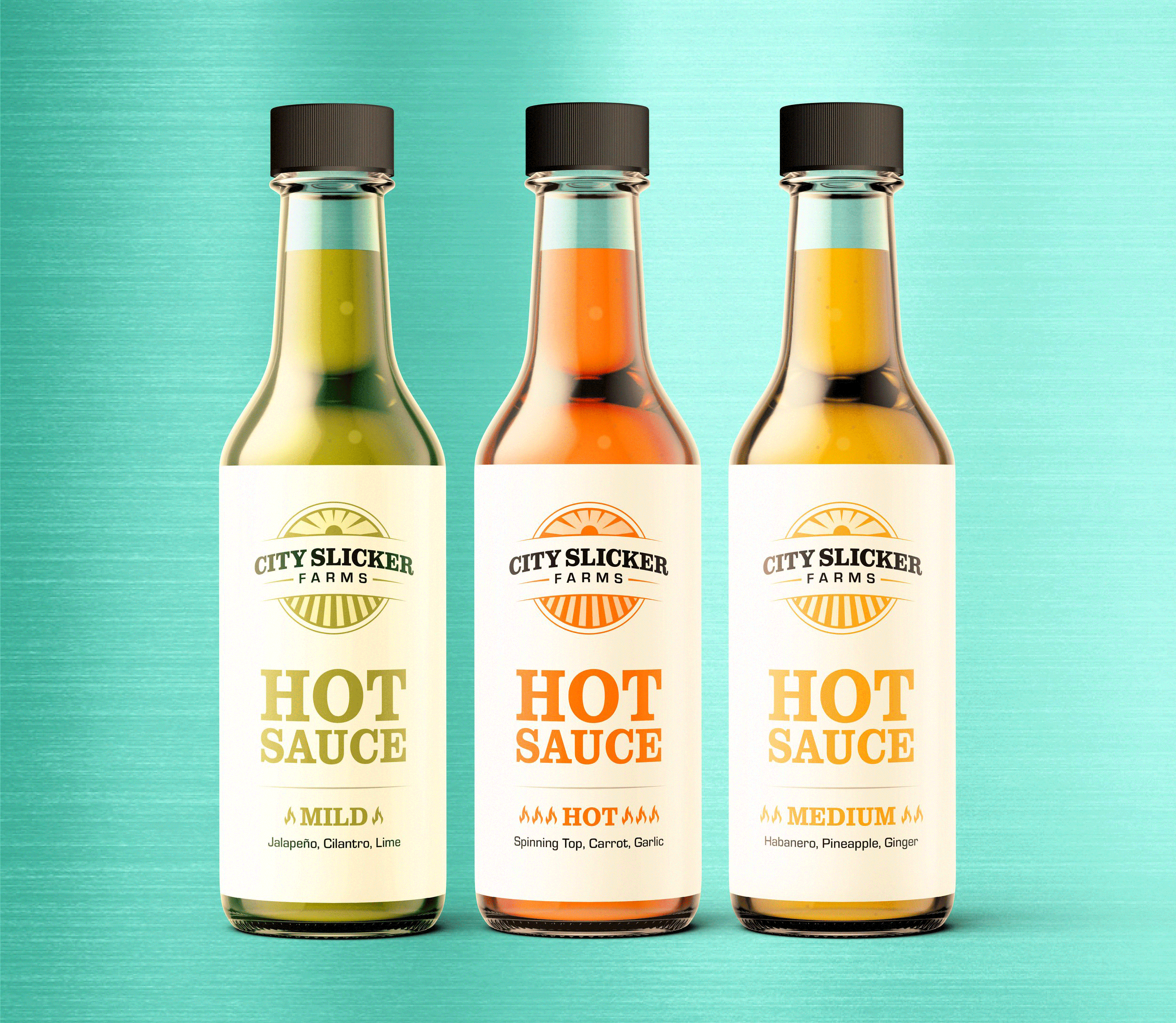   Logo and labels for City Slicker Farms  