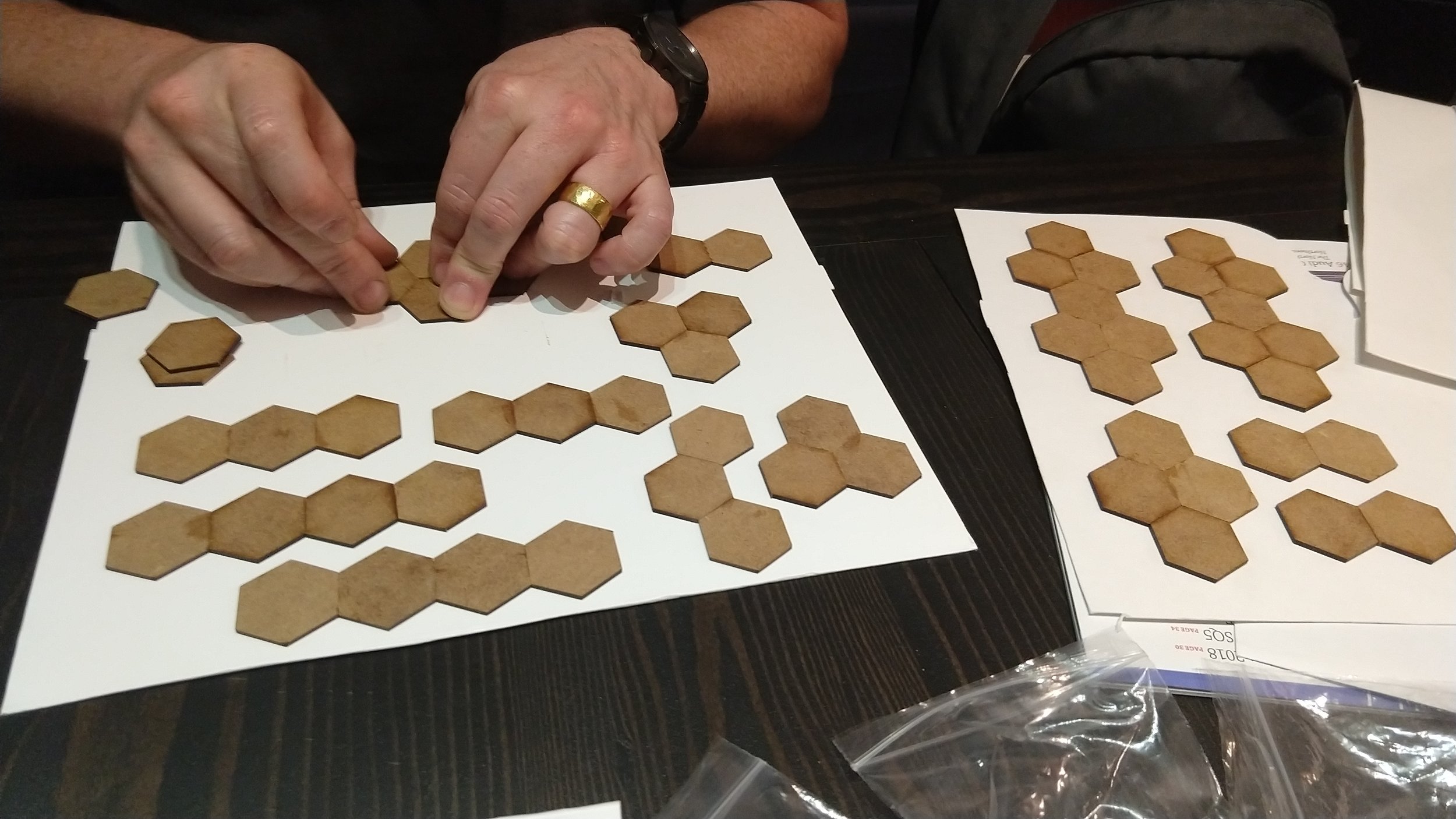 Lots of flat hexes to glue together as the base of these 2D printouts