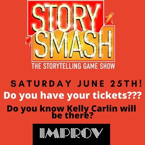 Get the word out! Story Smash is THIS Saturday, June 25! You do not want to miss this hilarious live show at the @hollywoodimprov look who is playing! LOOK!! @dannyzuker @kellycarlinishere and #blainecapatch !! And Comedians @emersondameron @samsweet