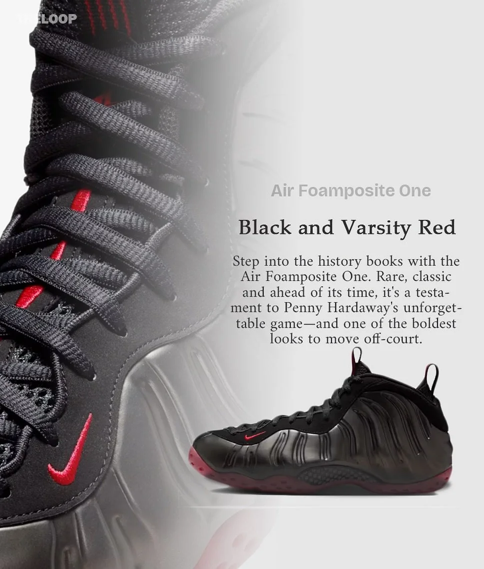 Nike Mens Air Foamposite One &rdquo;Black and Varsity Red&ldquo; will be available Tomorrow 8/15 at 10:00 AM at The Loop. 
First come first served. 

MEN (IB2219-001) :$240

#foamposite#nike#sneakers#shoes#sneakerhead