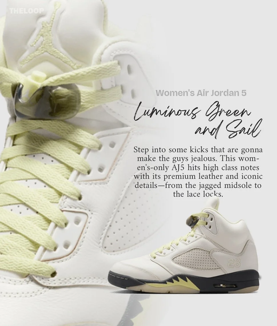 Women&lsquo;s Air Jordan 5 &rdquo;Luminous Green and Sail&ldquo; will be available Saturday 8/30 at 10:00 AM at The Loop. (Yonkers&amp;Spring valley)

First come first served. 

IM7592-130 : $205

#jordan#jordan5#sneakers#shoes#sneakerhead