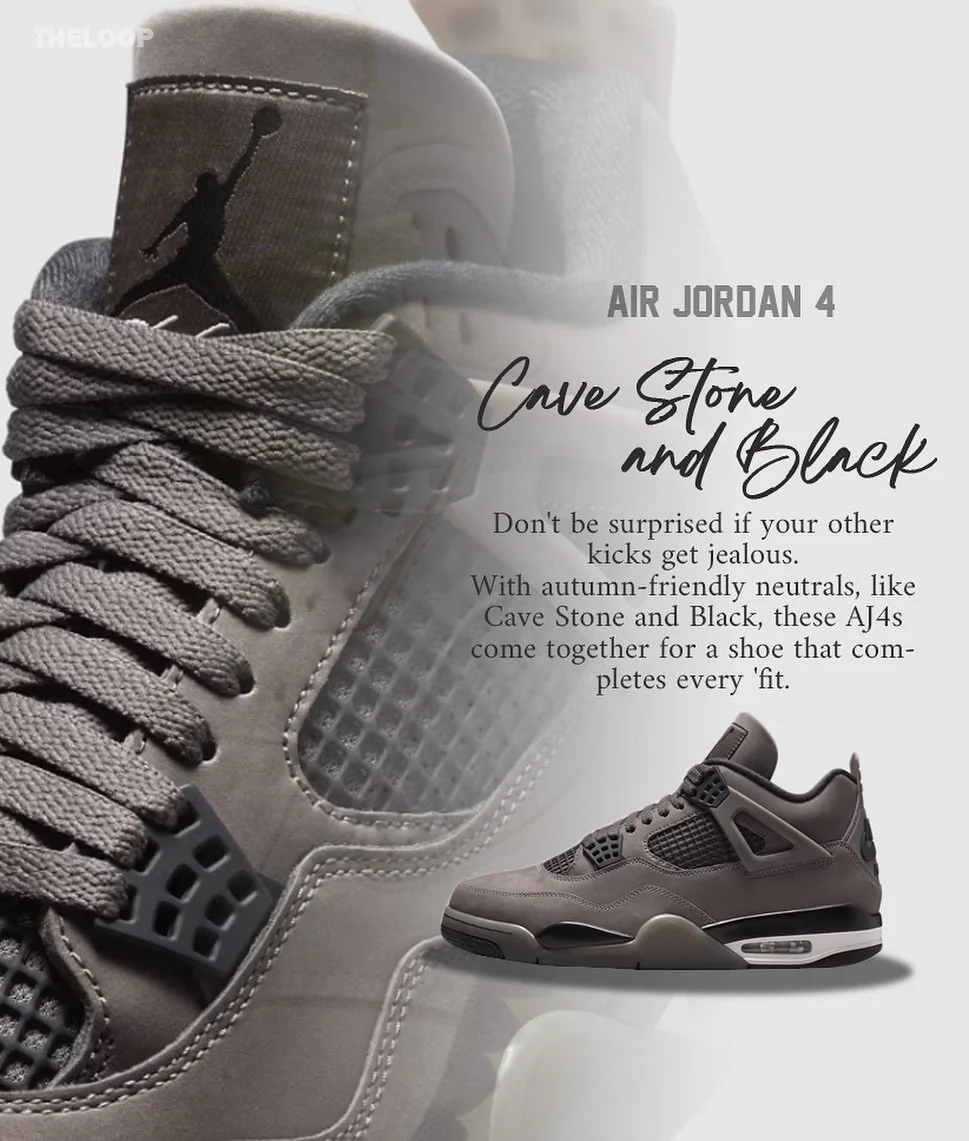 Air Jordan 4 &rdquo;Cave Stone and Black&ldquo; will be available Saturday 9/6 at 10:00 AM at The Loop. (Yonkers &amp; Spring Valley)
Full family size willl be available. 
First come first served.

Men&rsquo;s (FV5029-200) : $220
Big Kids&lsquo; : $1