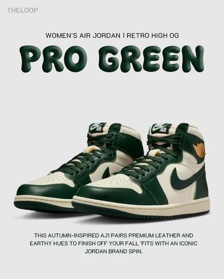 Women&rsquo;s Air Jordan 1 Retro High OG &ldquo;Pro Green&rdquo; will be available Saturday 10/18 at 10:00 AM at The Loop. (Yonkers &amp; Spring Valley)
First come first served. 

Available Women&rsquo;s Size (FD2596-101) : 6.5-13.5
Price: $185

#jor