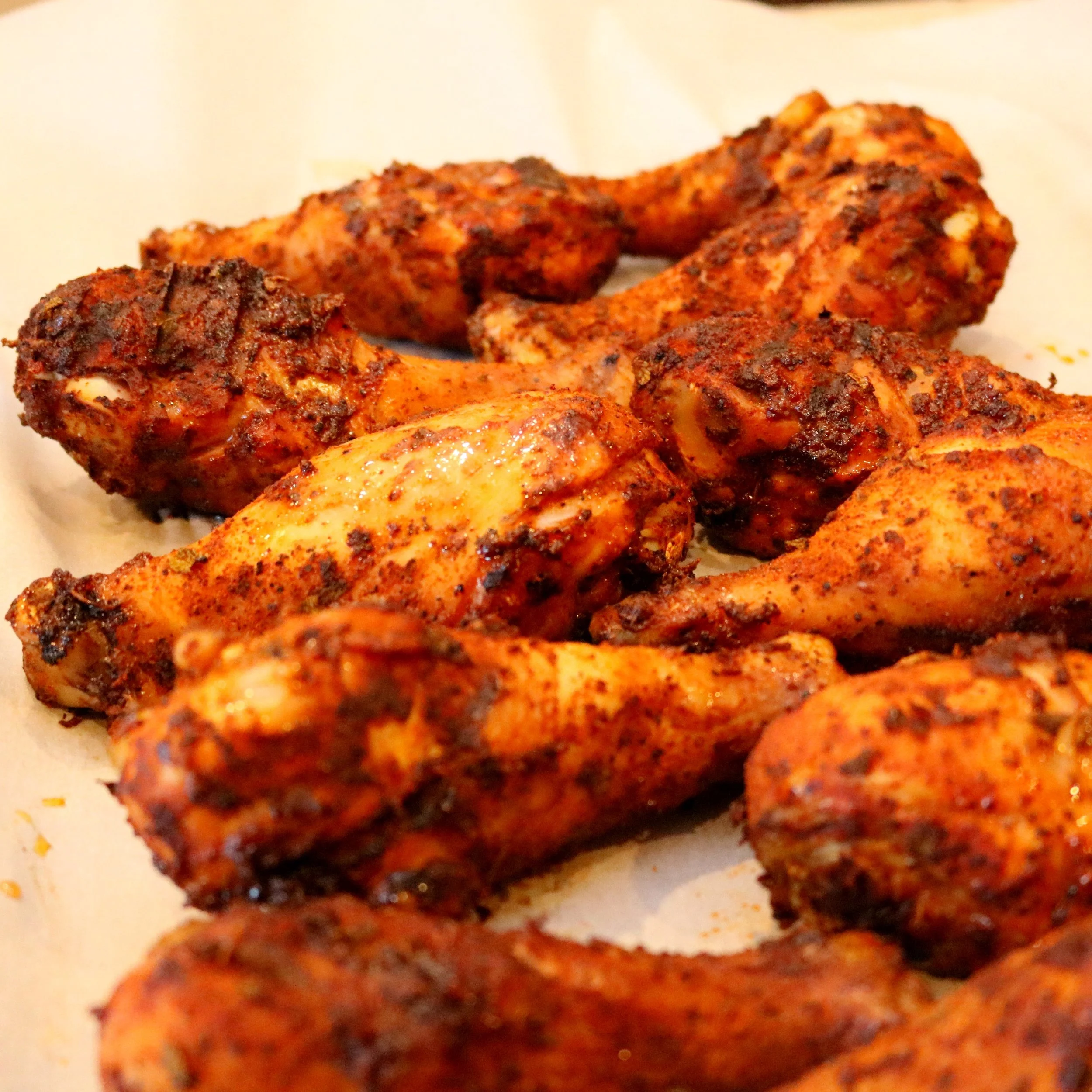 Grilled Paprika-Ancho Chicken Drumsticks