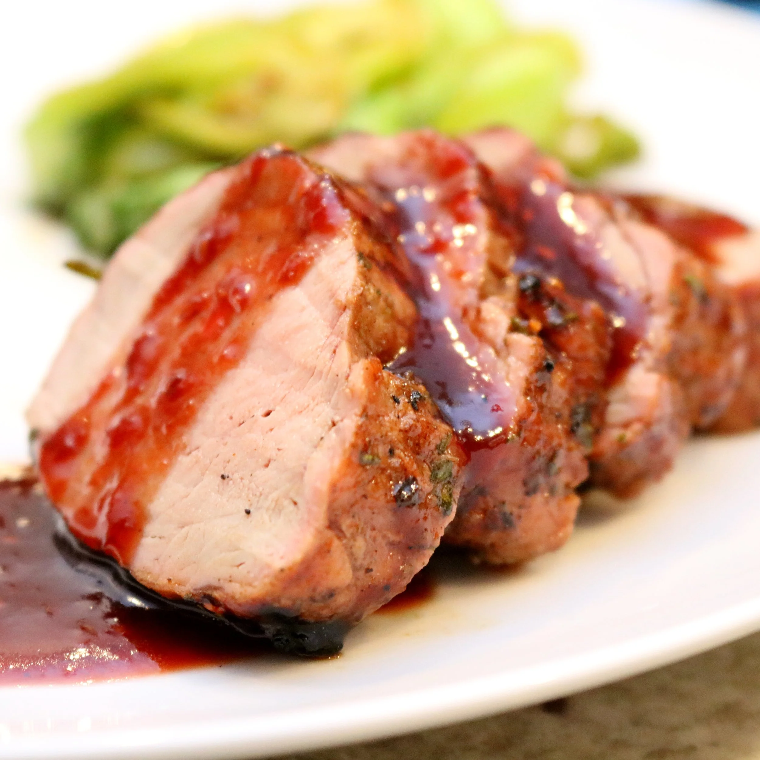 Grilled Pork Tenderloin with Raspberry Barbecue Sauce