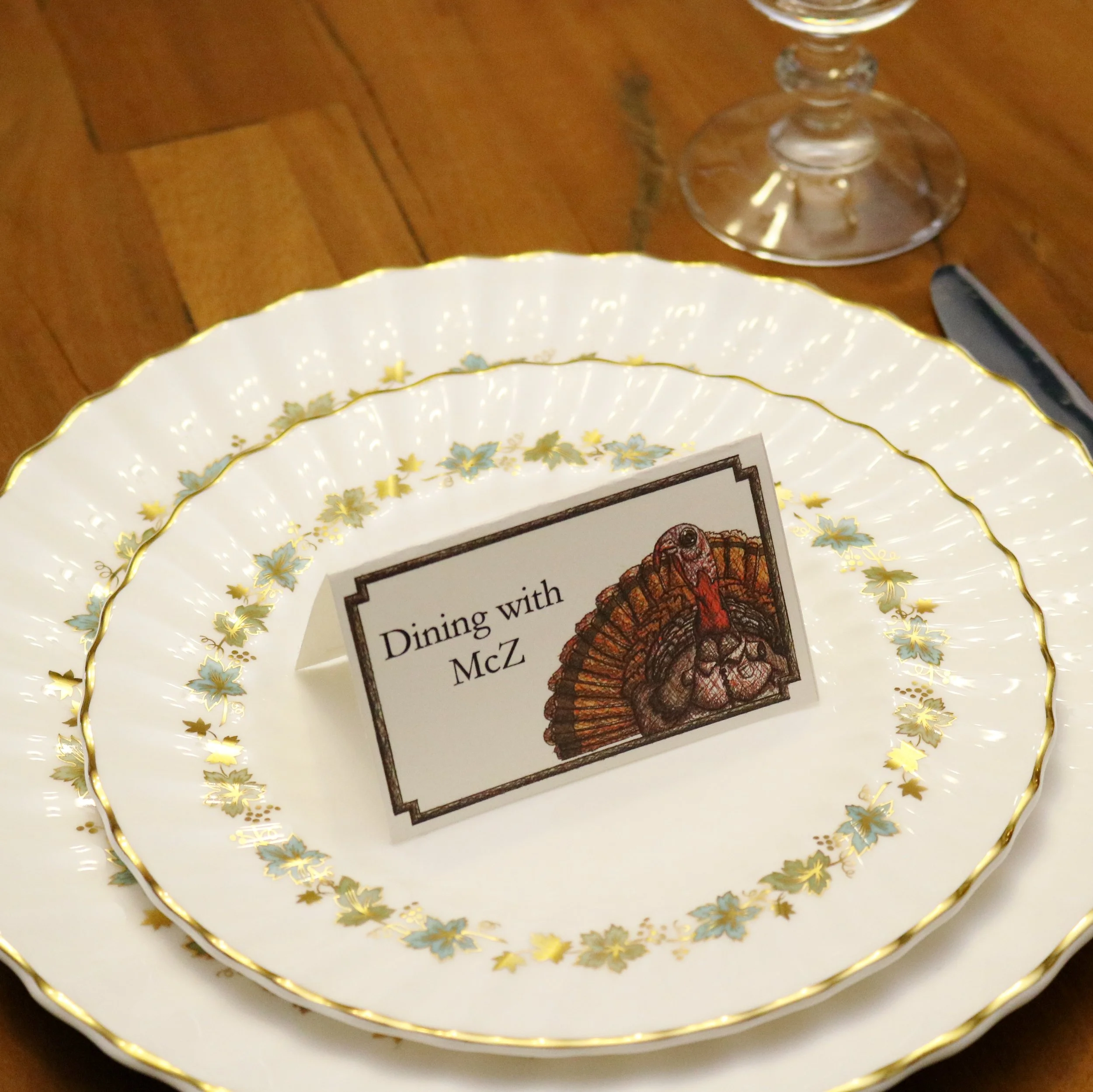 Thanksgiving Place Card on Plates