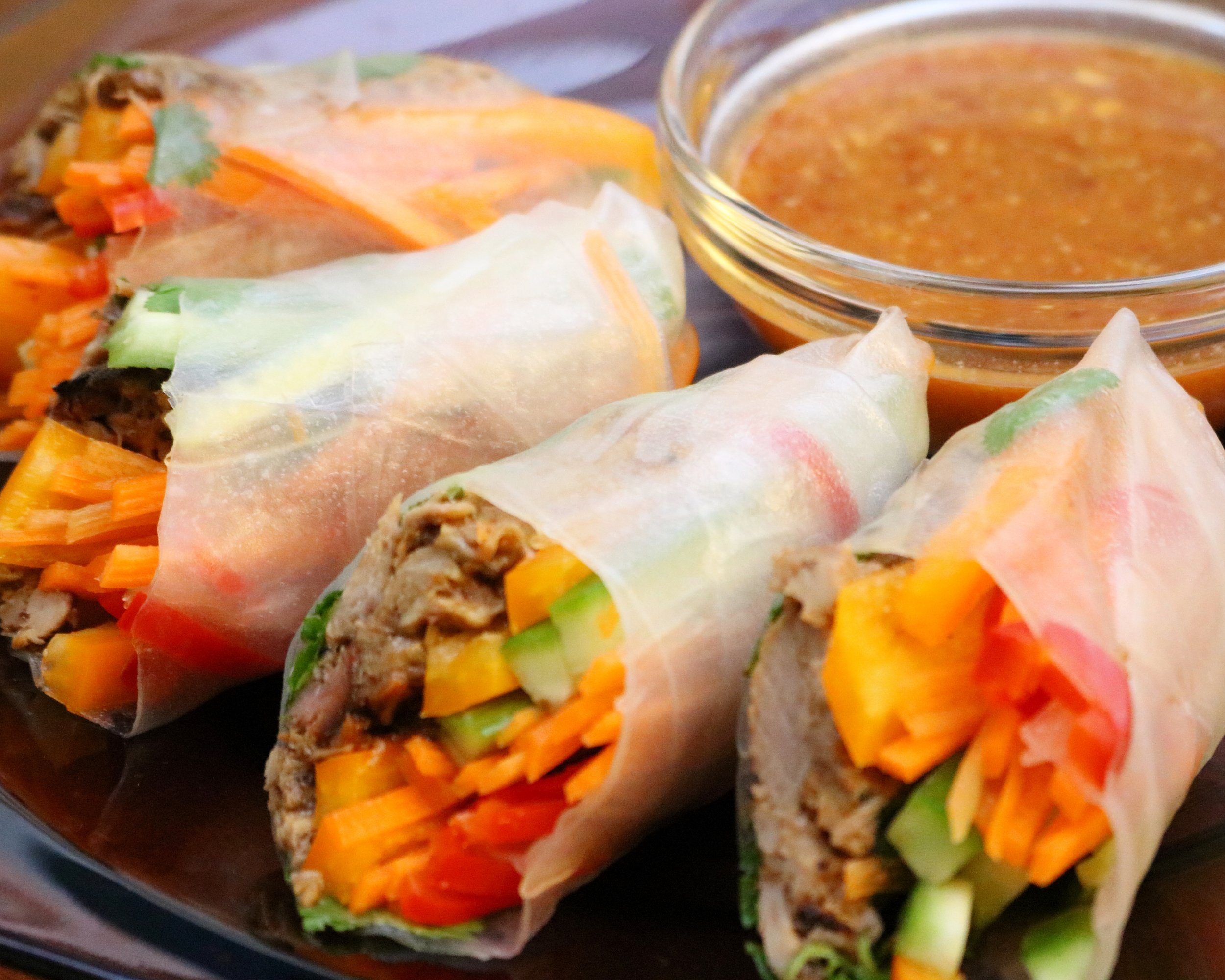 Asian-Style Pulled Pork Spring Rolls