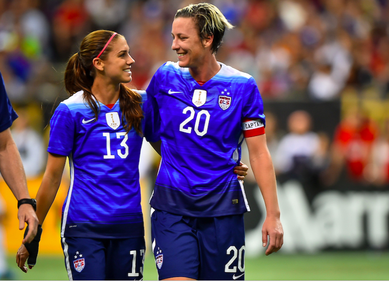 Co-captains Alex Morgan (left) and Megan Rapinoe (right).