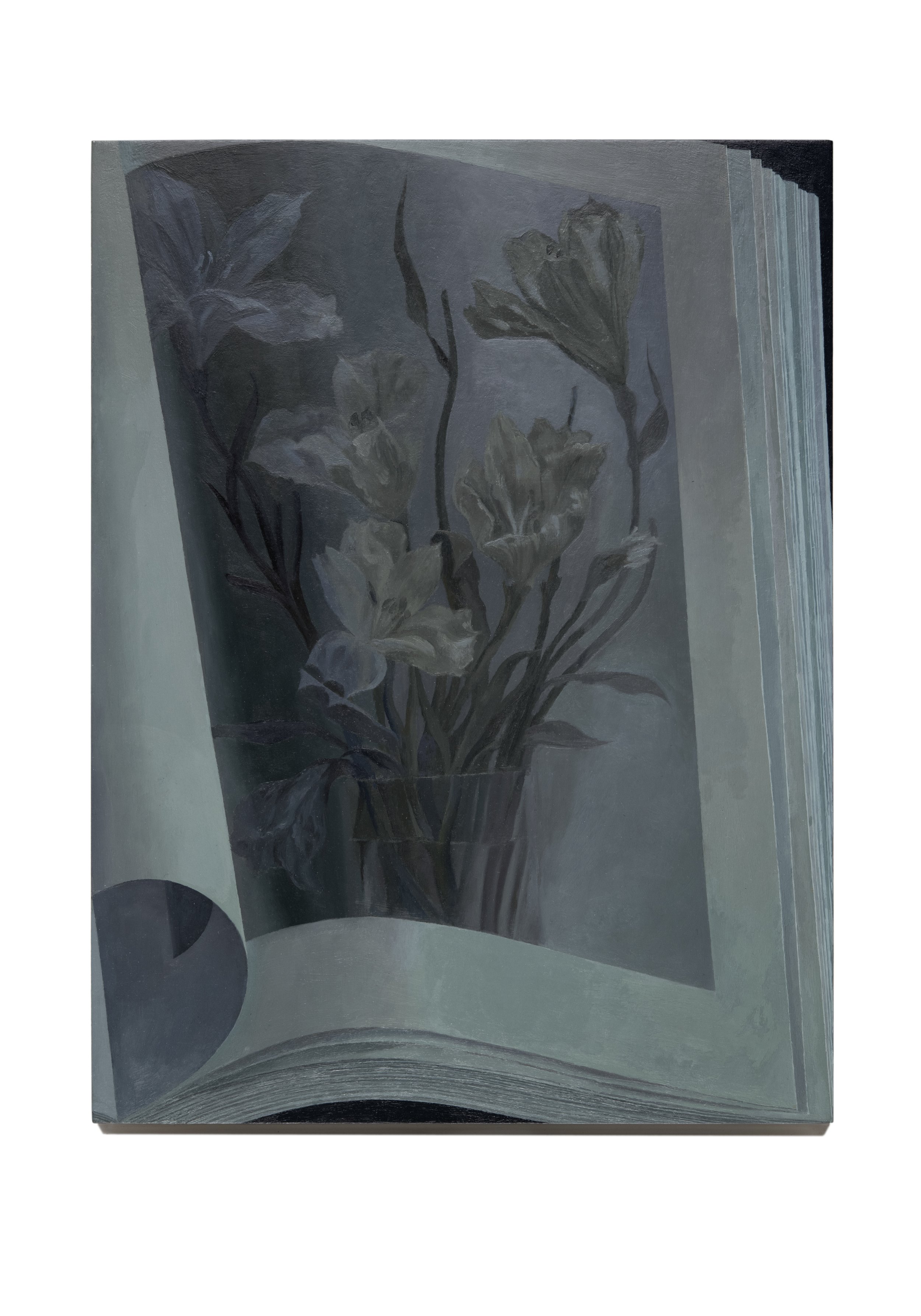   Untitled (January flowers)  12 x 9 inches oil on panel 2021  Photograph by Constance Mensch. Courtesy of WORKPLACE Gallery, London, U.K. 