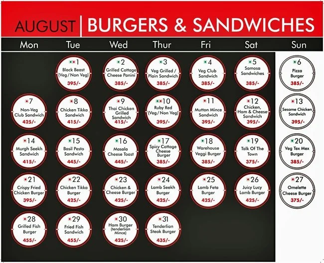 Warehouse Cafe Menu Connaught Place 8