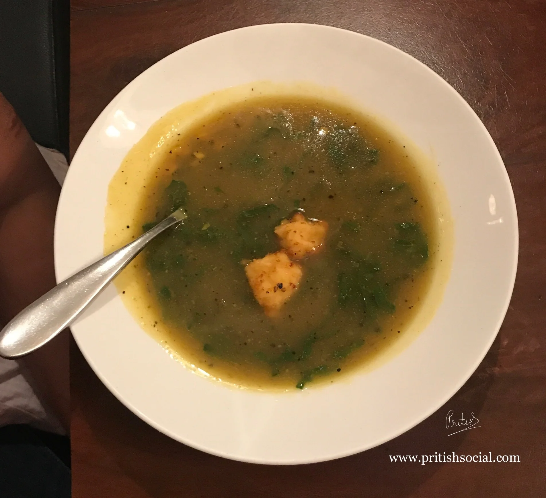 Café Nomad Chandigarh | Best Middle Eastern Restaurant | Spinach and Lemon Soup with Cheese Dumplings | Food Blog | PritishSocial