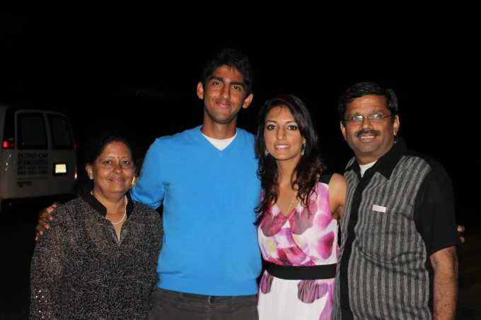 Rasika Shekar with her mother, father, and brother