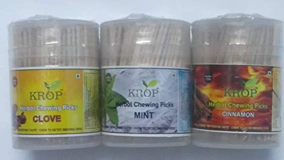 KROP Herbal Chewing Toothpicks - Available in Clove, Mint, and Cinnamon flavours