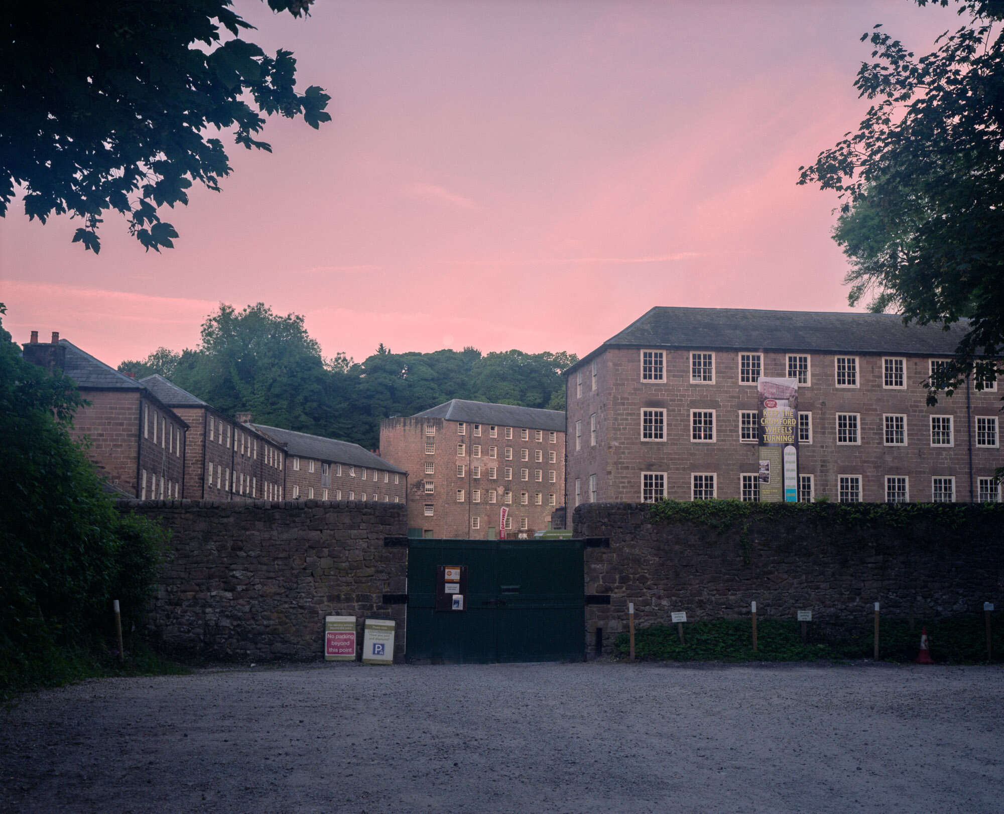  Full moon rising over Cromford Mills, Cromford. 