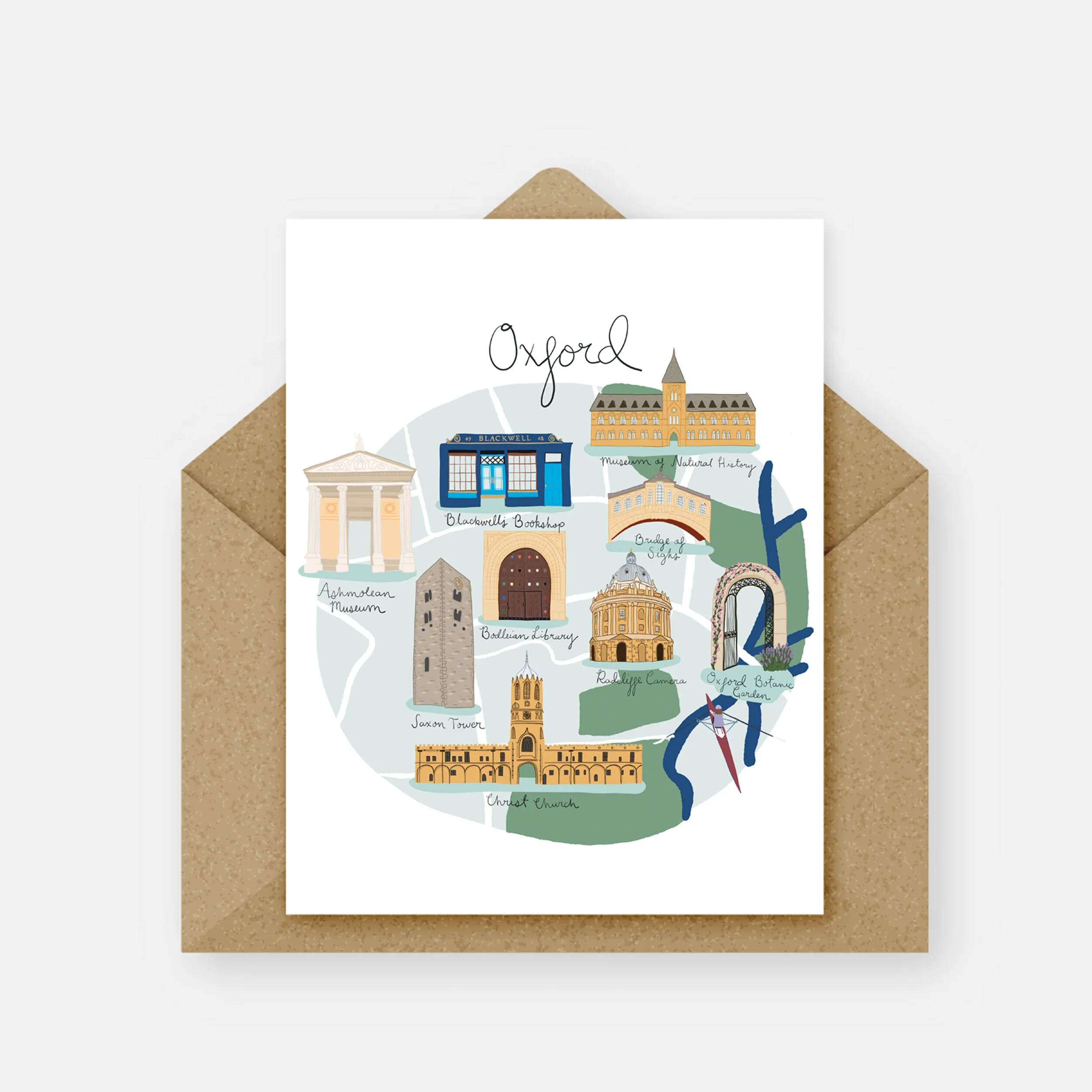 Oxford England Greeting Card — London Block by Block