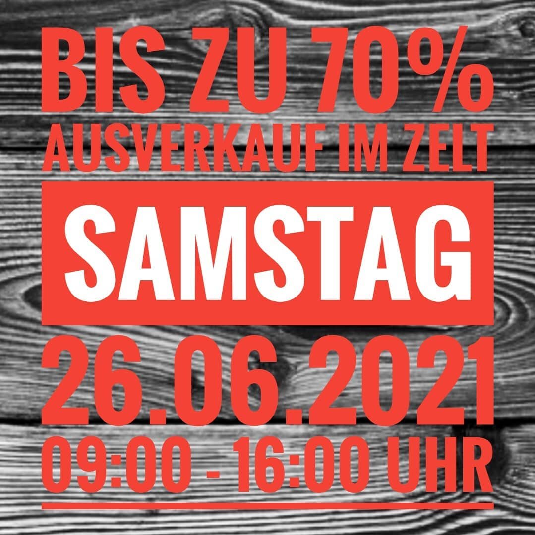 Ausverkauft bis zu 70%

Samstag 26.06.2021
09:00 - 16:00 Uhr

#sale #summertime #2021 #ausverkauft