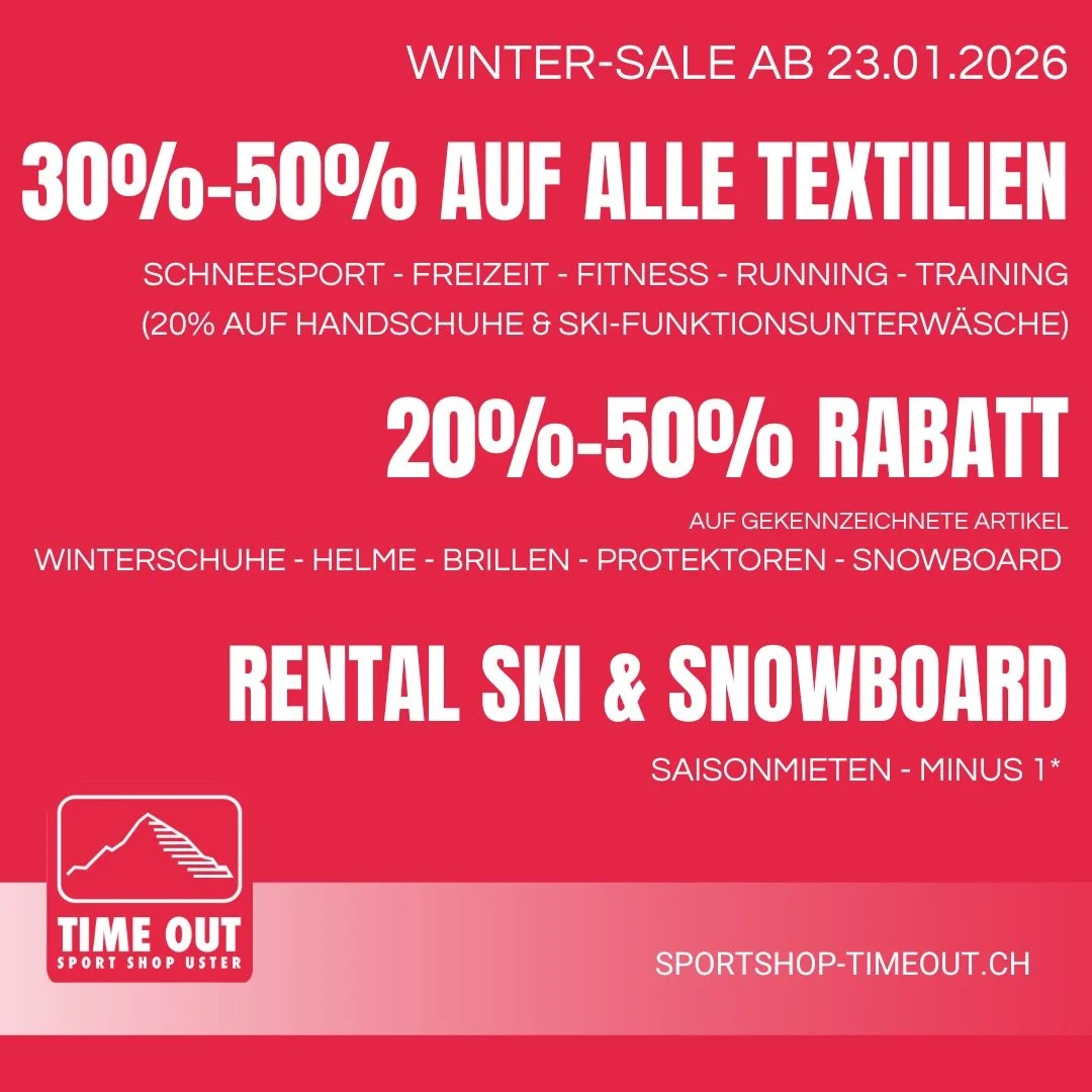 🔥 WINTER-SALE STARTET ab 23.01.2026 🔥
✔️ 30&ndash;50 % auf Textilien
✔️ 20 % auf Handschuhe &amp; Ski-Funktionsunterw&auml;sche
✔️ 20&ndash;50 % auf ausgew&auml;hlte Wintersportartikel
✔️ Rental Ski &amp; Snowboard: Saisonmiete &ndash;1 🎿🏂 #sport