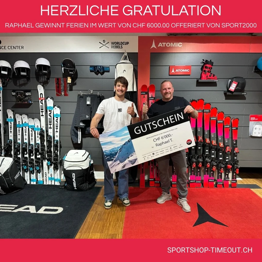 🎉 HERZLICHE GRATULATION 🎉

Raphael hat abger&auml;umt! 🙌
Er gewinnt Ferien im Wert von CHF 6&rsquo;000.&ndash; &ndash; offeriert von Sport2000 🏔️✈️