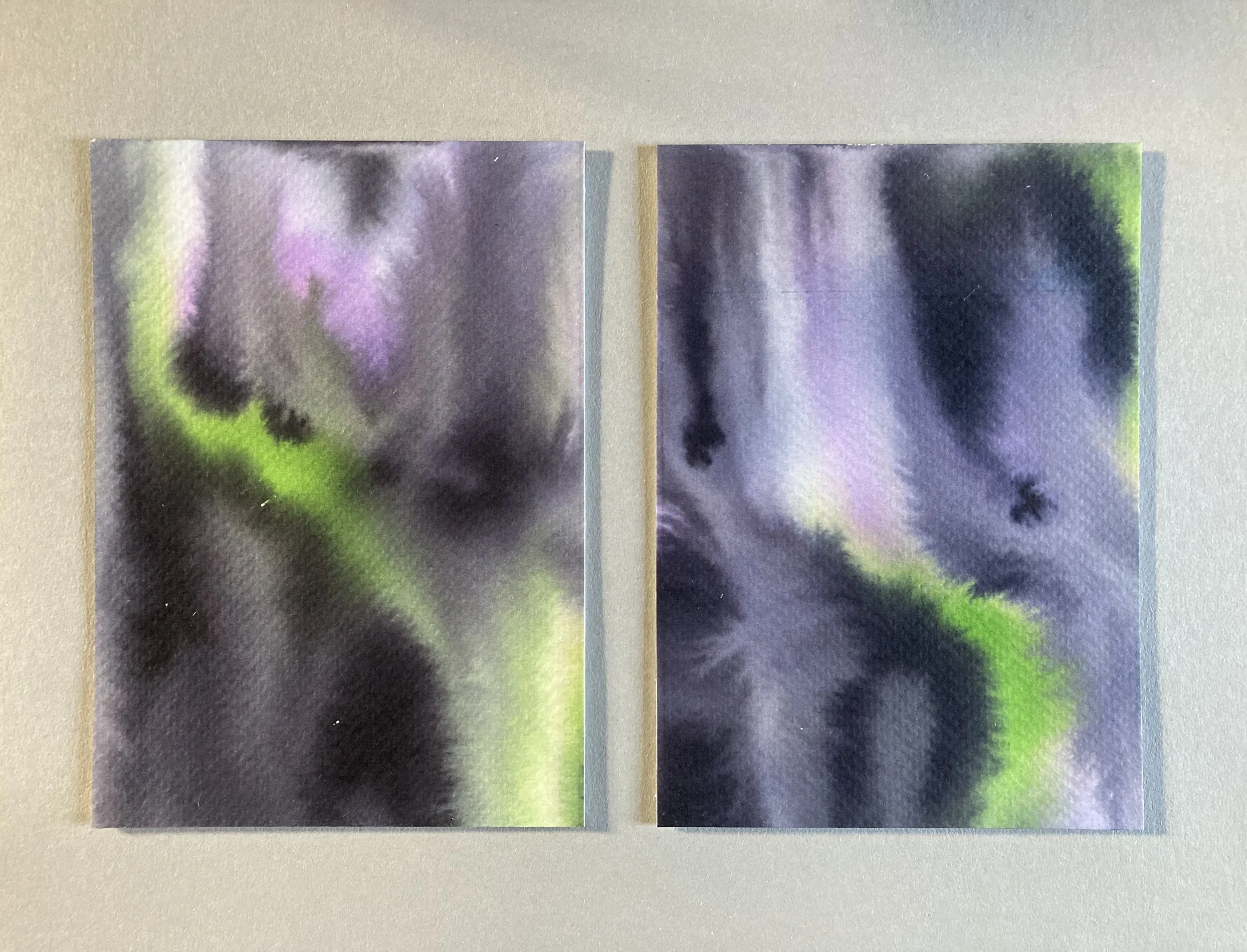 Postcards for The Palestine Postcard Project, organised by Swerve Magazine, liquid watercolour on paper