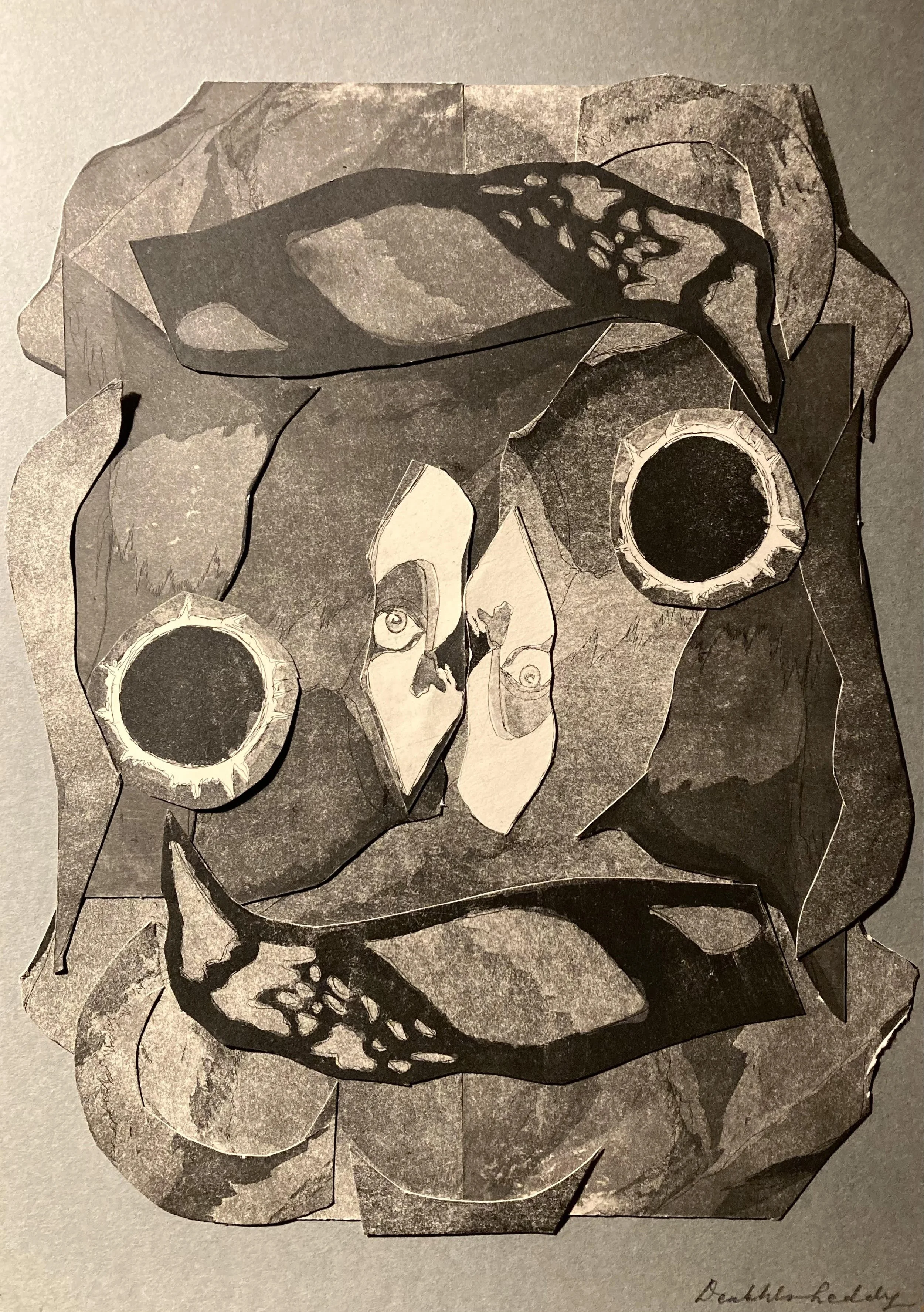 'Spectacle - Collage', collage from etching prints, 29.5 x 21 cm approx., 2026