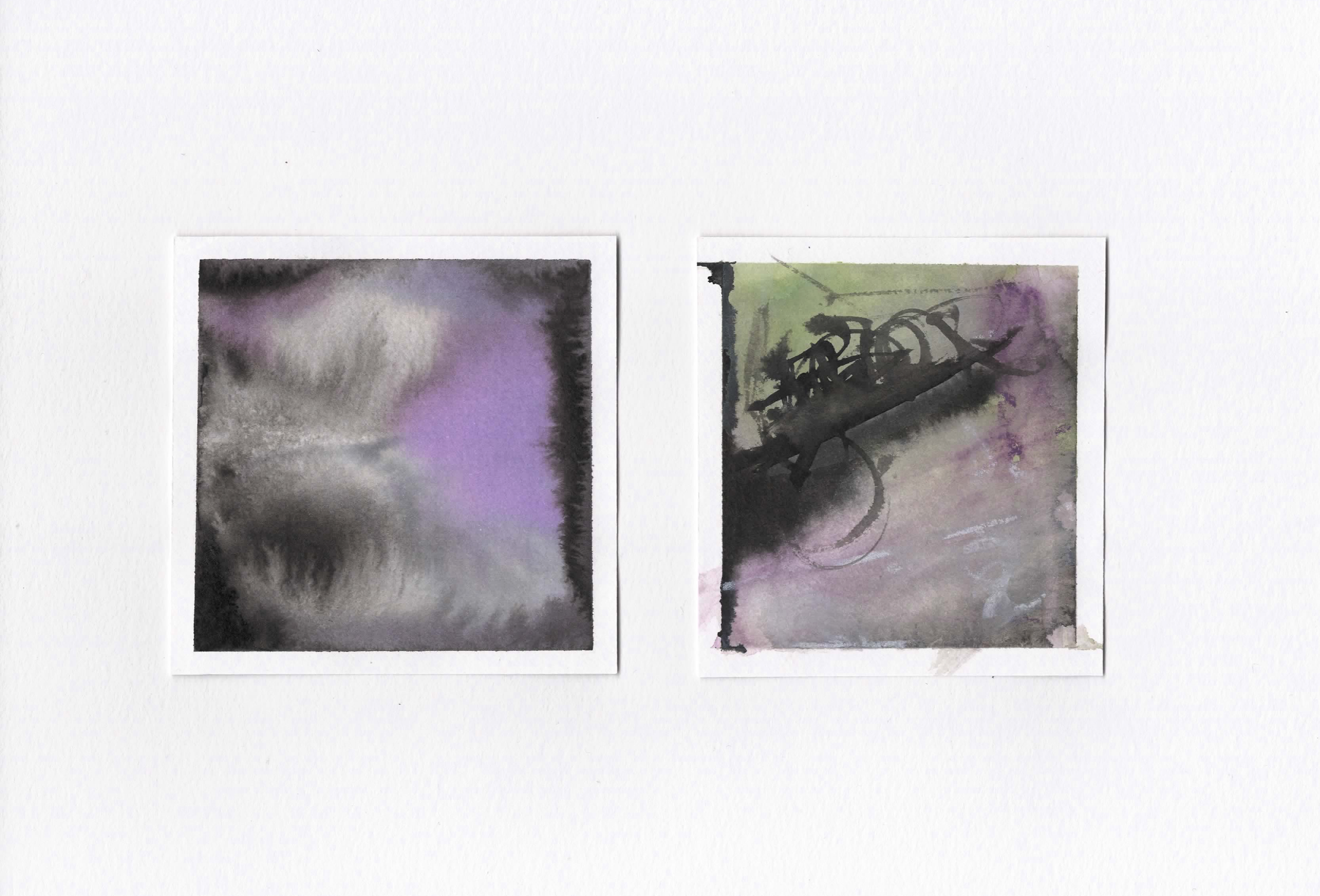 'A pair of abstracts', 9.5 x 9.5 & 8.6 x 9.5 approx., 2026