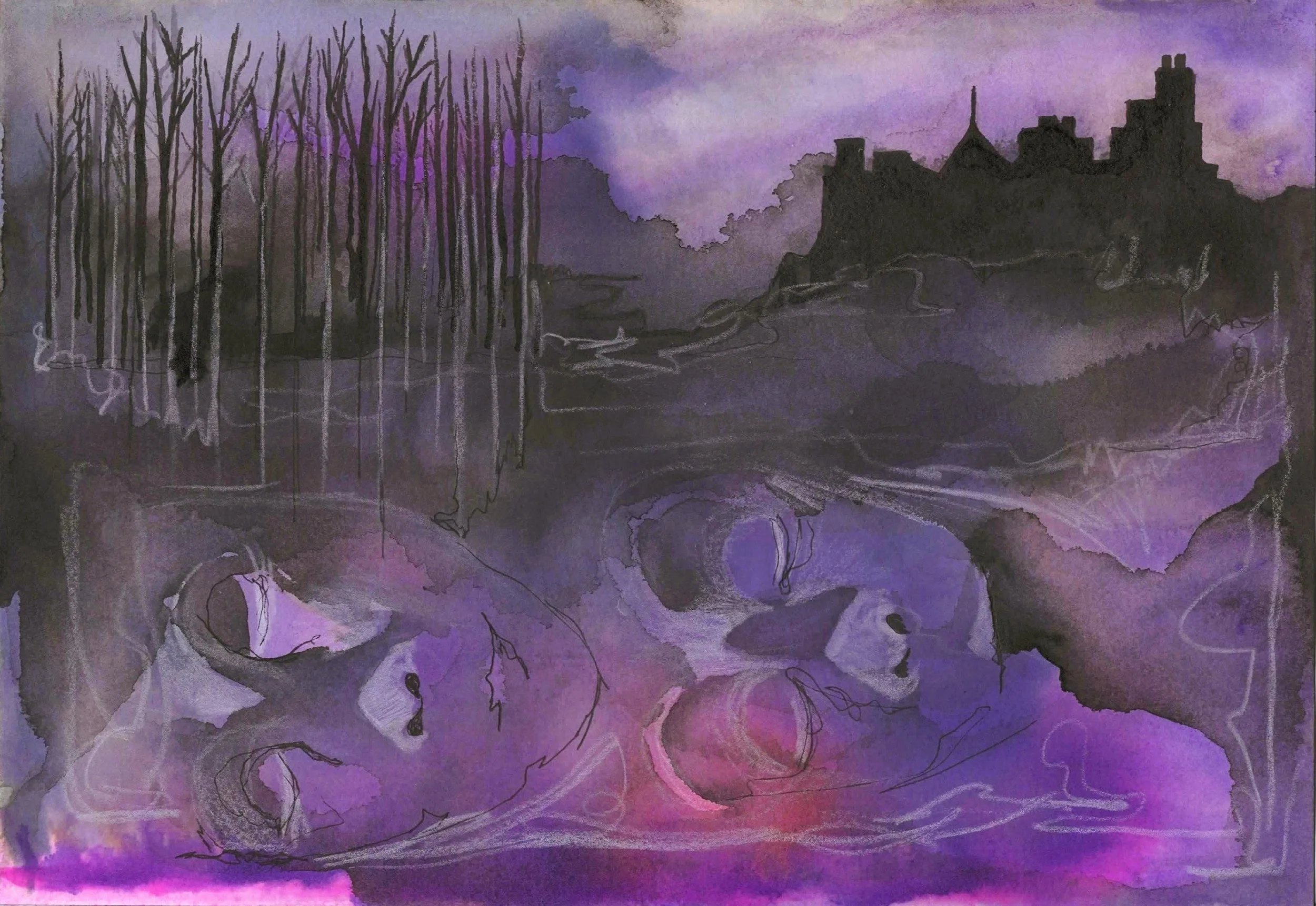 Illustration of 'Never Let Me Go' by Kazuo Ishiguro