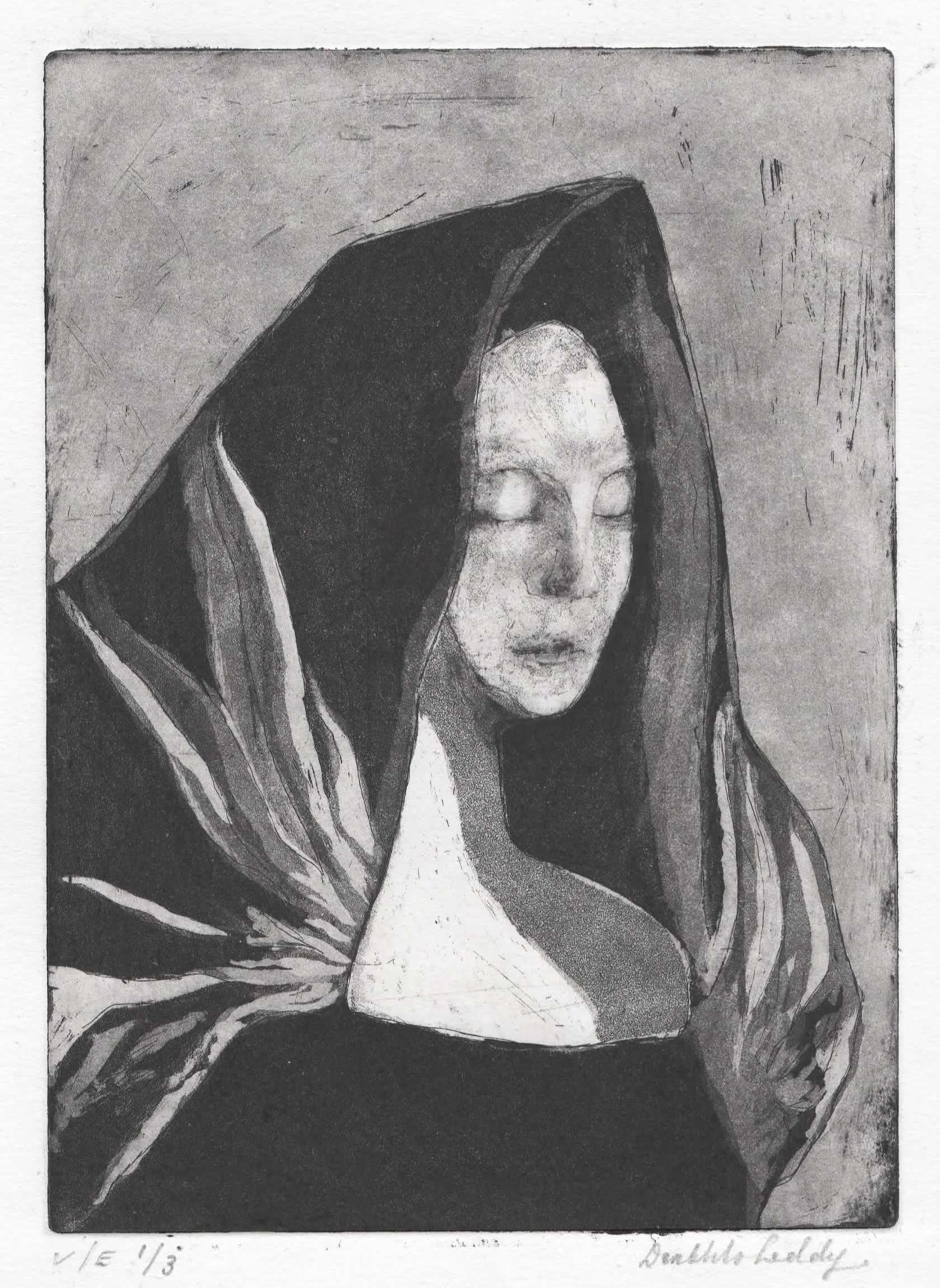 Eisa and Balenciaga fashion illustration, dress from 1949, etching and aquatint, full size print 35.5 x 25cm, 2026