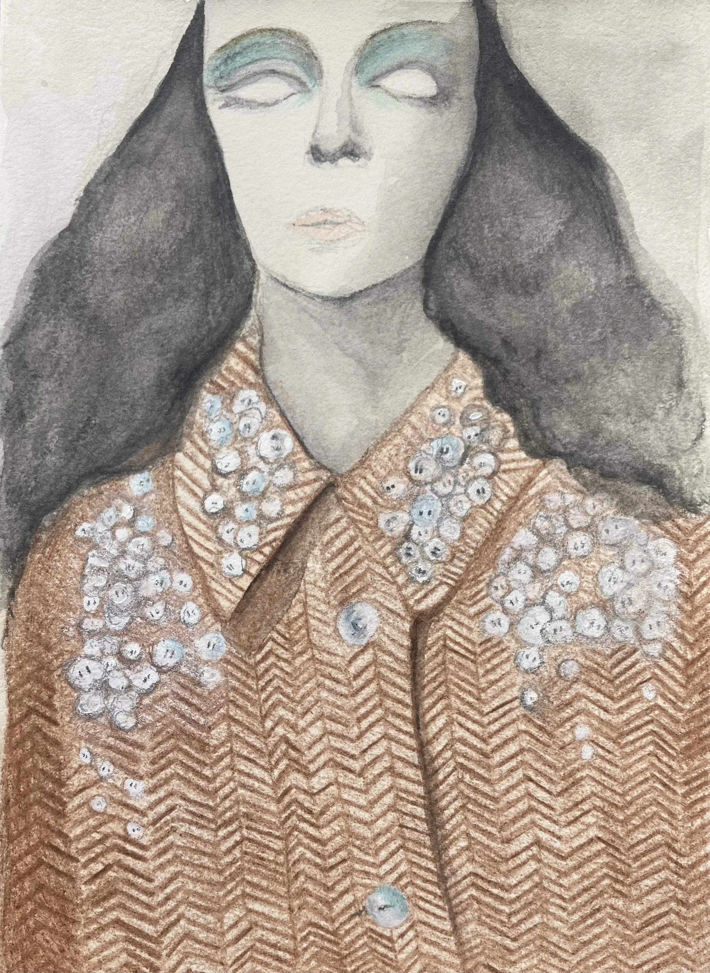 Caólum McCabe fashion illustration, Chapter One collection, 18 x 13 cm, 2026