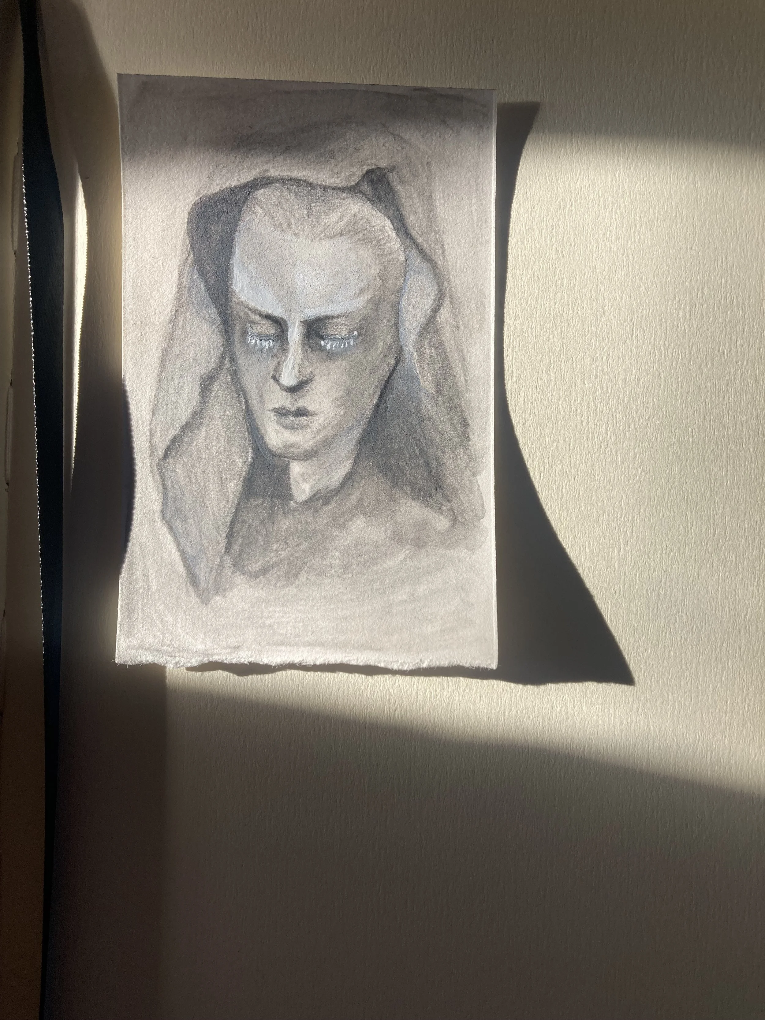 Drawing of detail of marble sculpture by Giuseppe Benetti - 9 x 6 cm, 2026