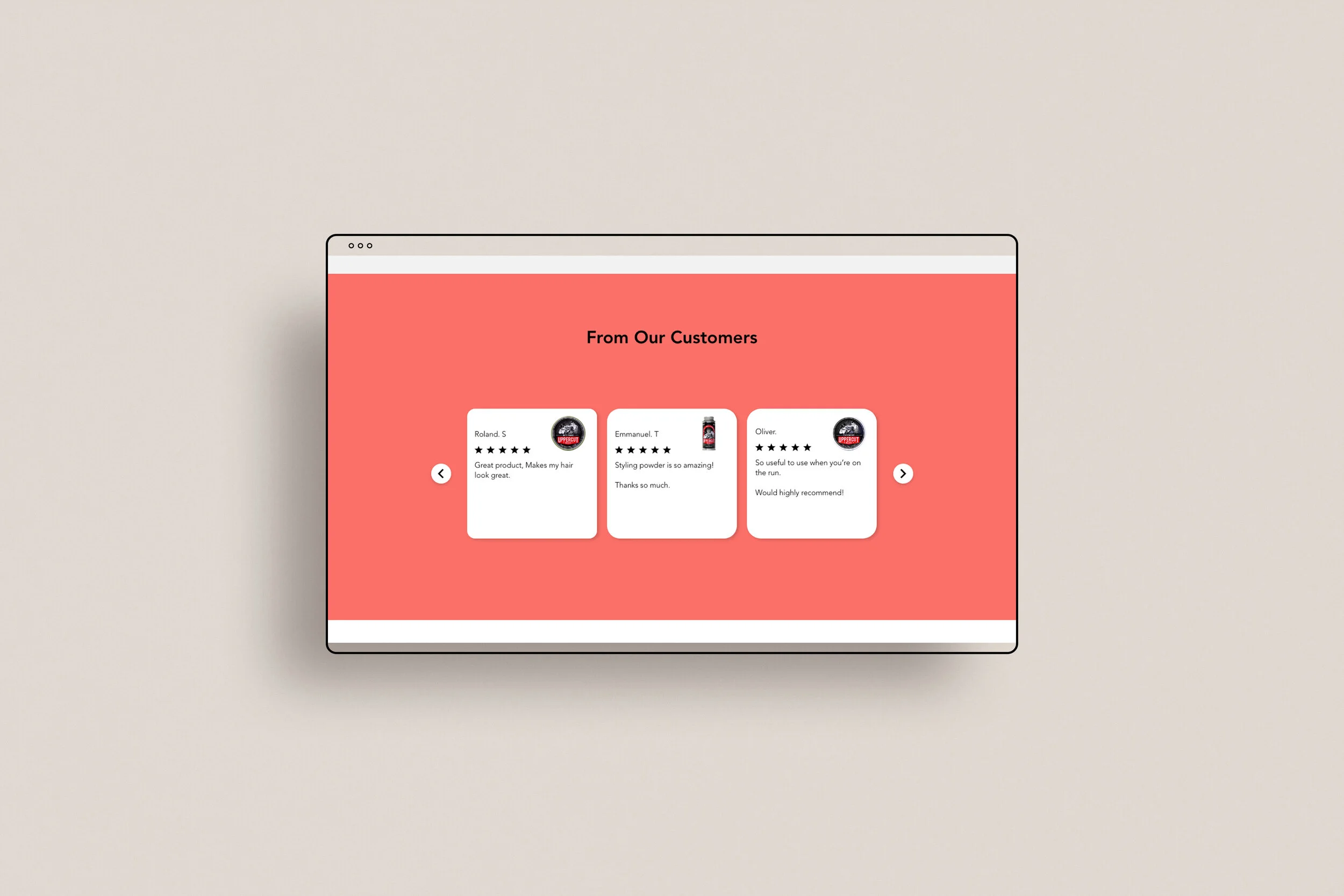 Website Customer Reviews Carousel, Lloyd, 2020