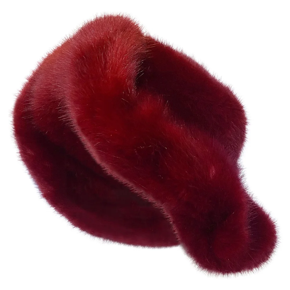 Emma Brewin oversized faux fur Marion Hat, handmade Marion Hat in Raspberry — Emma Brewin main image 2