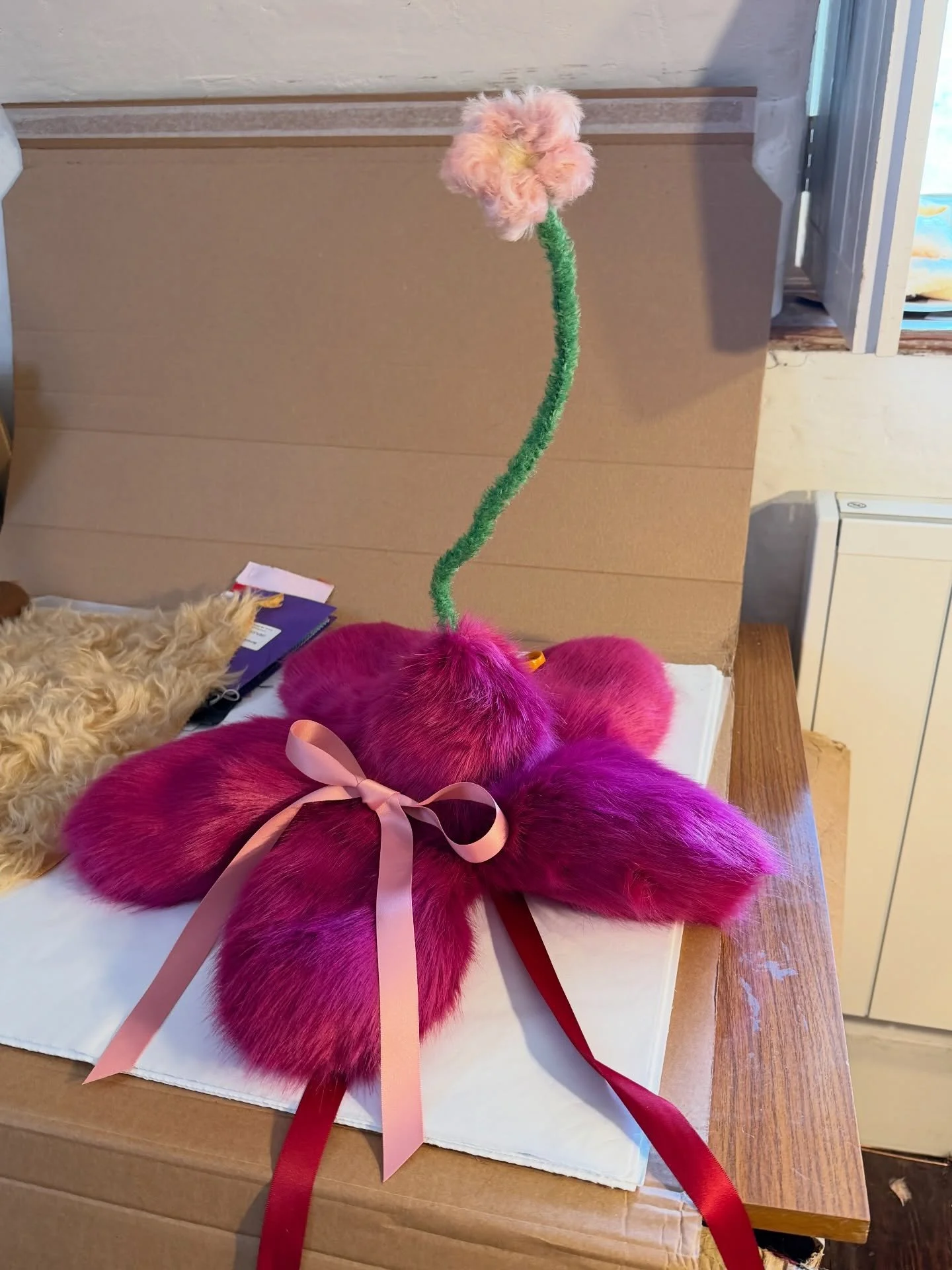Darling Priscilla won our Easter Bonnet Competition and we bought her beautiful Bonnet design to life. Thank you P, we had so much fun 🌺

We also had some Fuchsia fur left and made a very limited batch of buckets 🌺 available now on our site 🌺