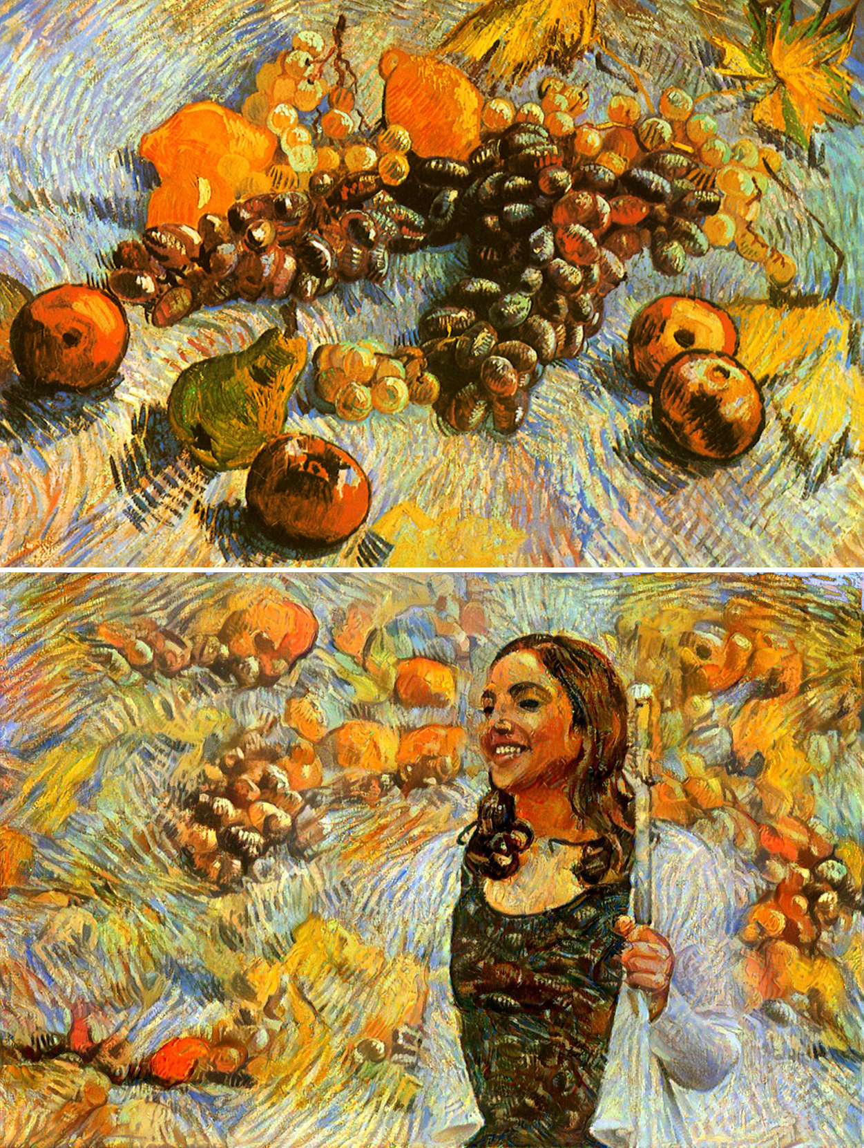 This image (above) was created using artificial intelligence to replicate Van Gogh's style (top). In a world where marvels like this are possible, we must ask 'What is real? What can we believe in? Who can we trust? And where do we fit in the big picture?'
