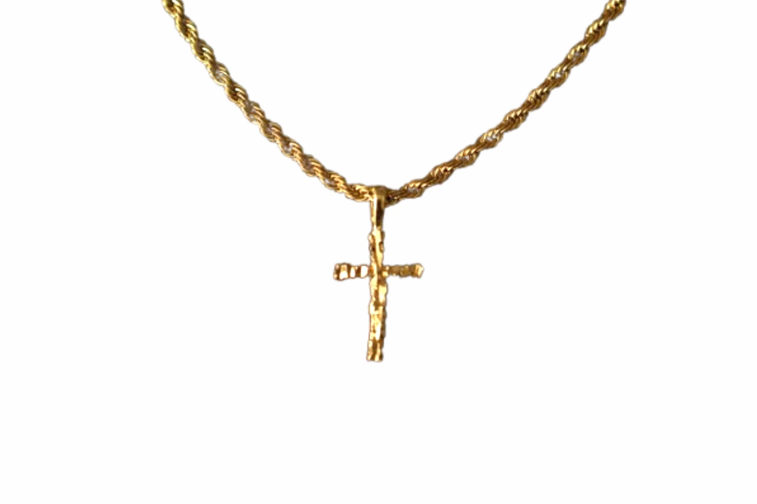 D.O.T. 14k Vintage Nugget Cross Chain