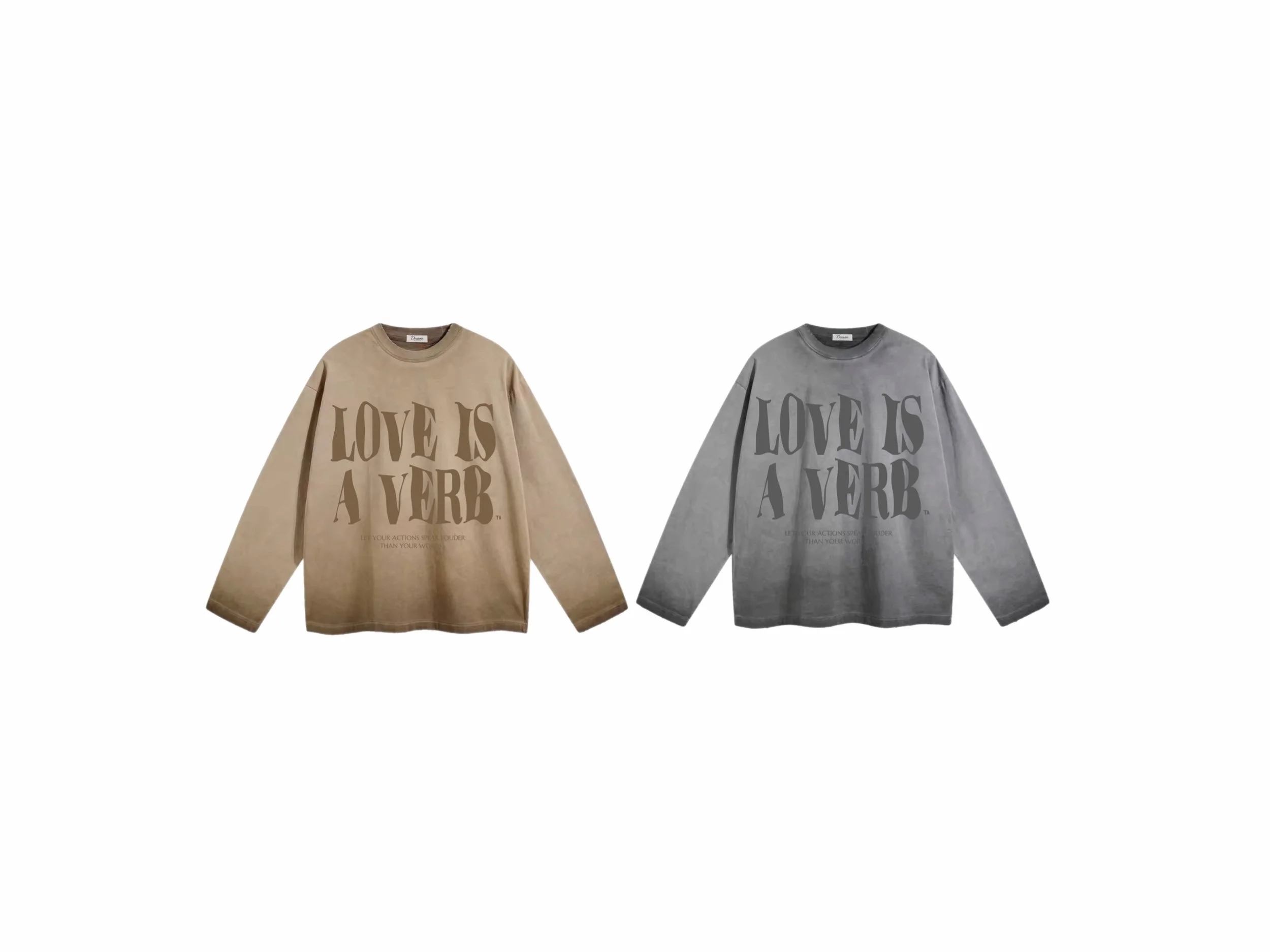 Love is a Verb Oversized Acid Wash Long Sleeve Shirt