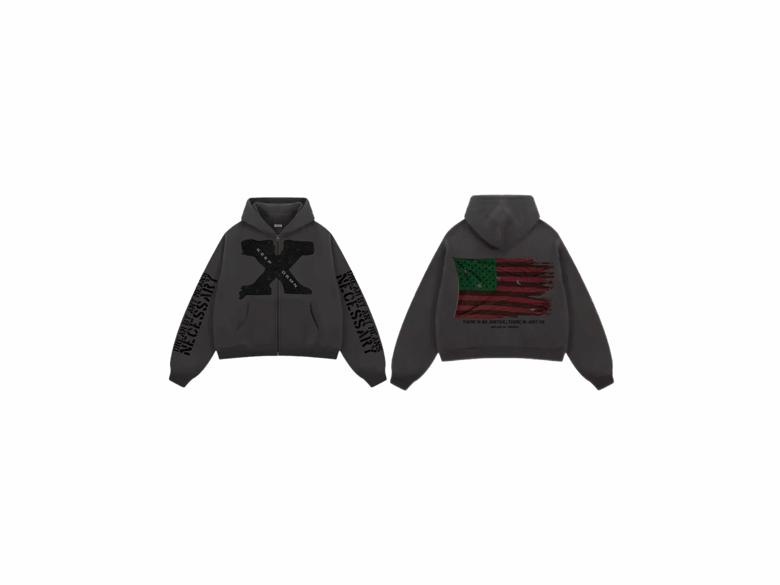 Dream By Any Means Vintage Double Zip hoodie