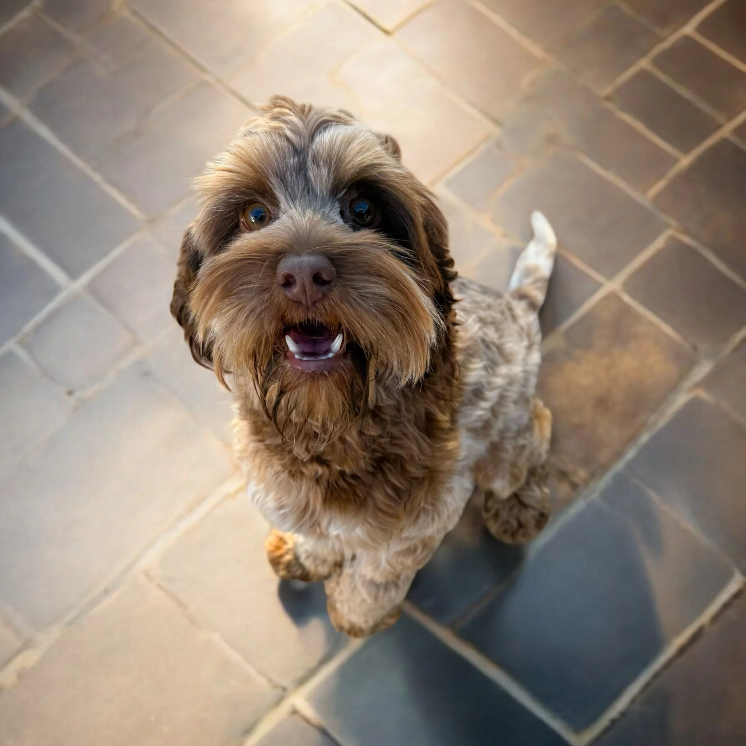 sable roan australian labradoodle puppy