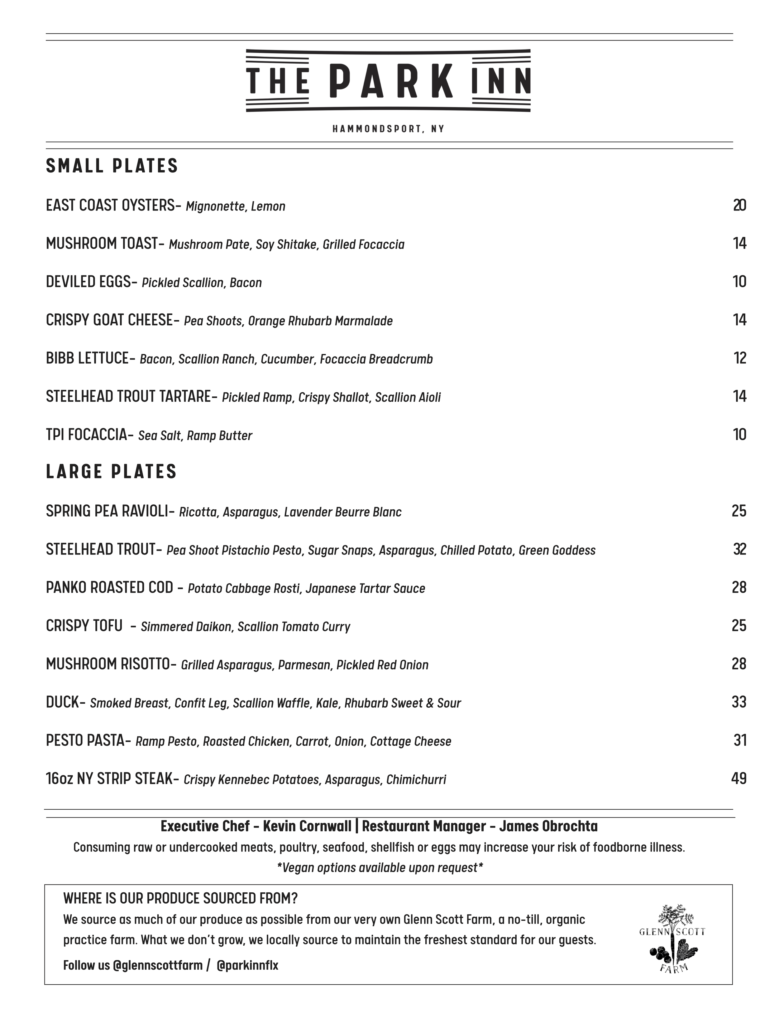 May 2026 Menu
