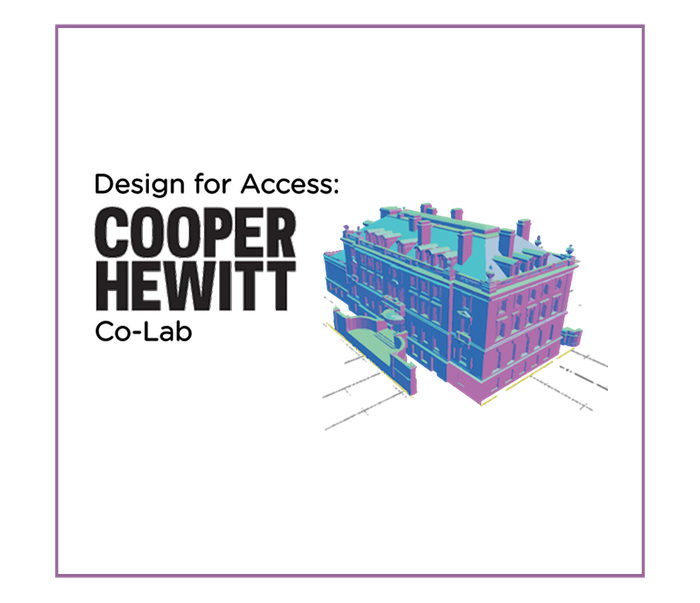 Graduate course bringing together students from across NYU to reimagine the collection of the Cooper Hewitt for museumgoers with disabilities. Students learned to employ a human-centered approach to the design and development of an accessibility framework for their galleries, website, and API to create a more inclusive museum-going experience. Co-Lab Course Website (2016).