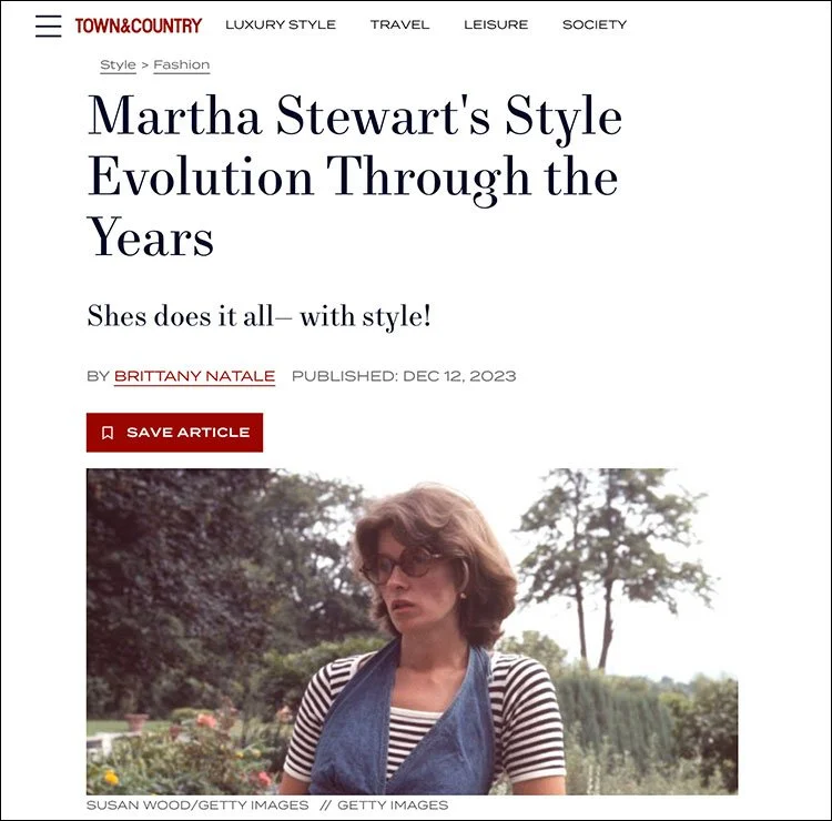 Martha Stewart in Town &amp; Country Magazine
