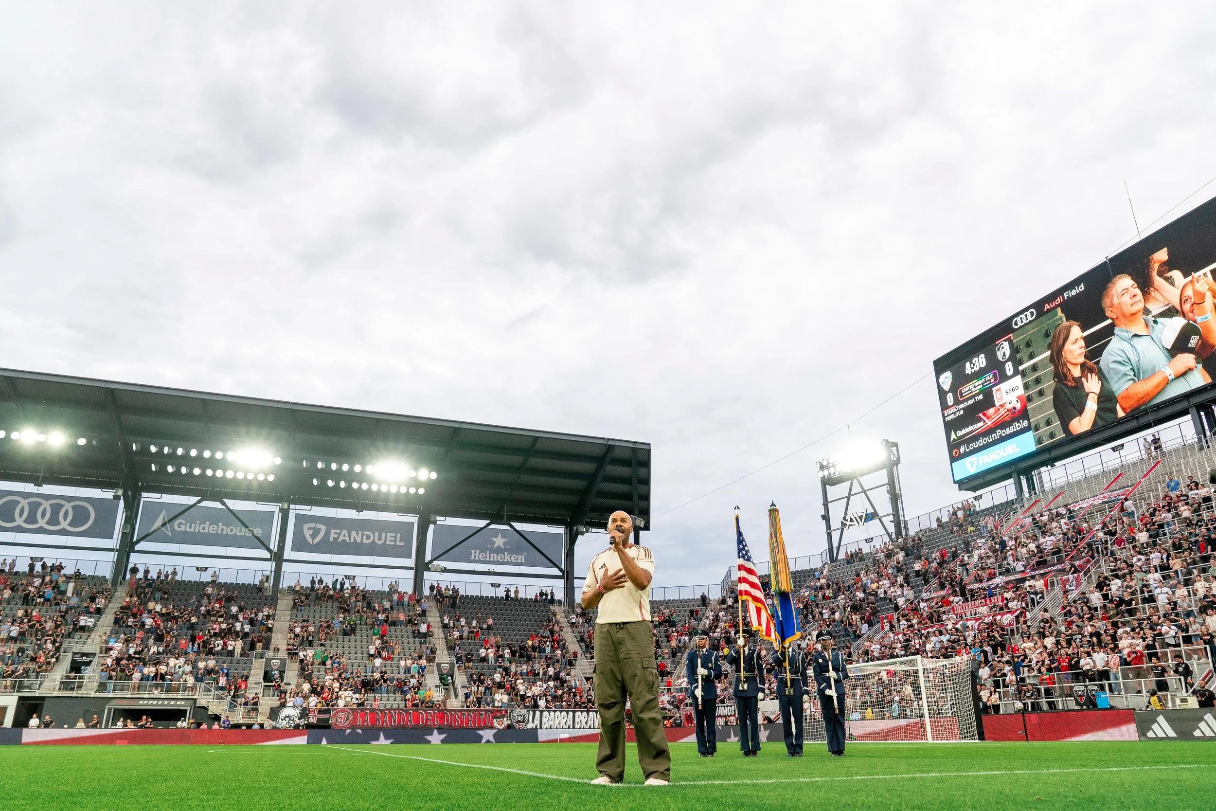 The Star Spangled Banner at the May 2026 @dcunited Pride Night!  Super appreciative of the opportunity AND I got to do it in a custom jersey too! 😁 Happy Pride! 🌈