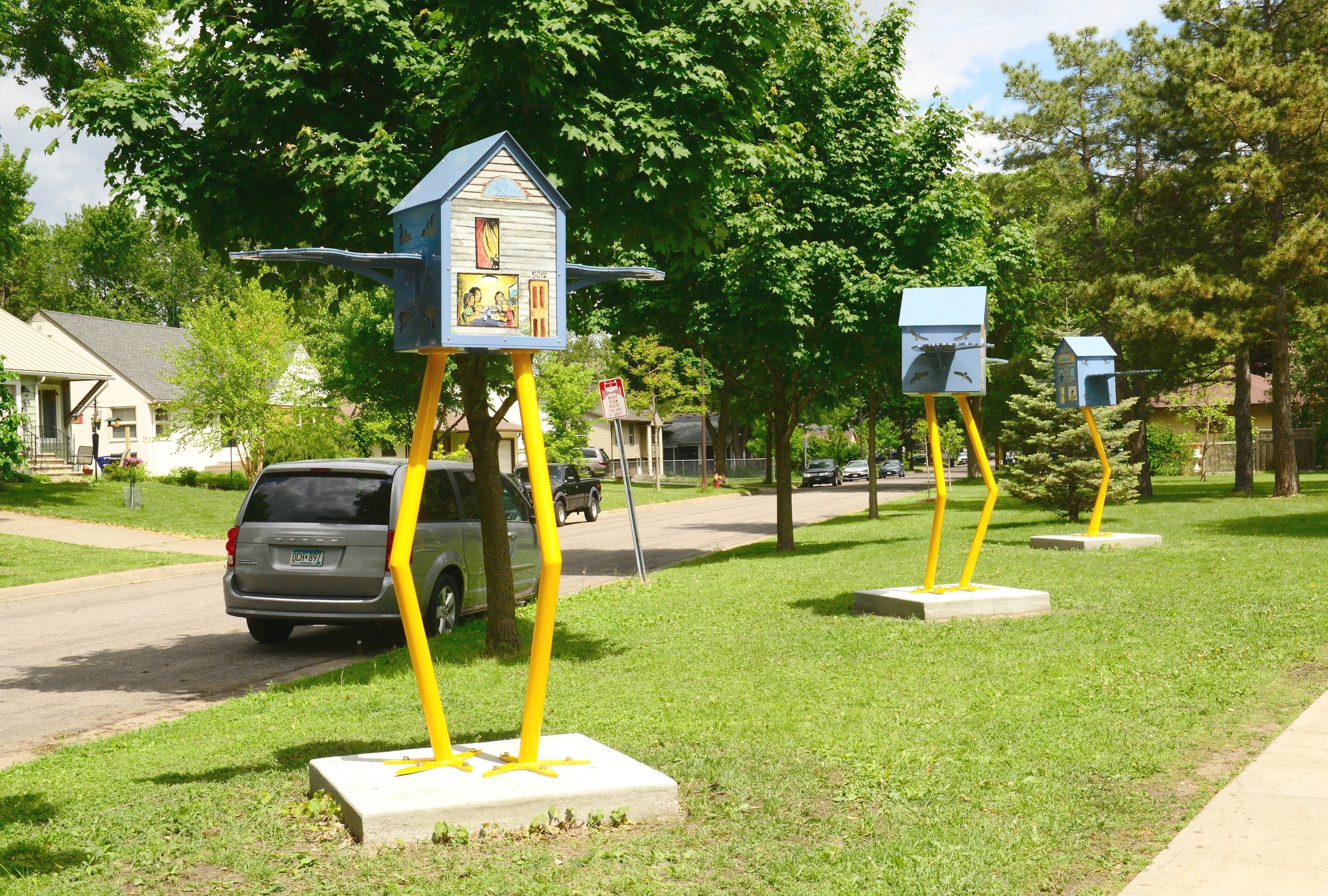 Flock of Houses Sculptures- Wheelock Parkway