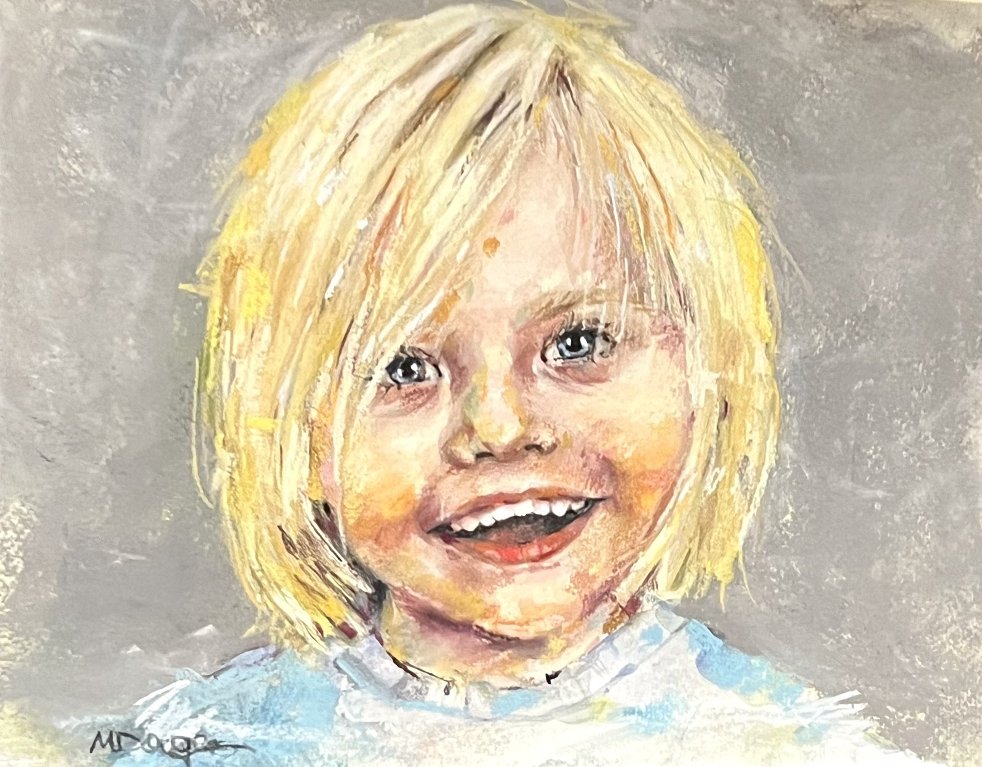 9×12” Children’s Portrait Watercolor and Pastel on Paper NFS (please contact me for similar requests)
