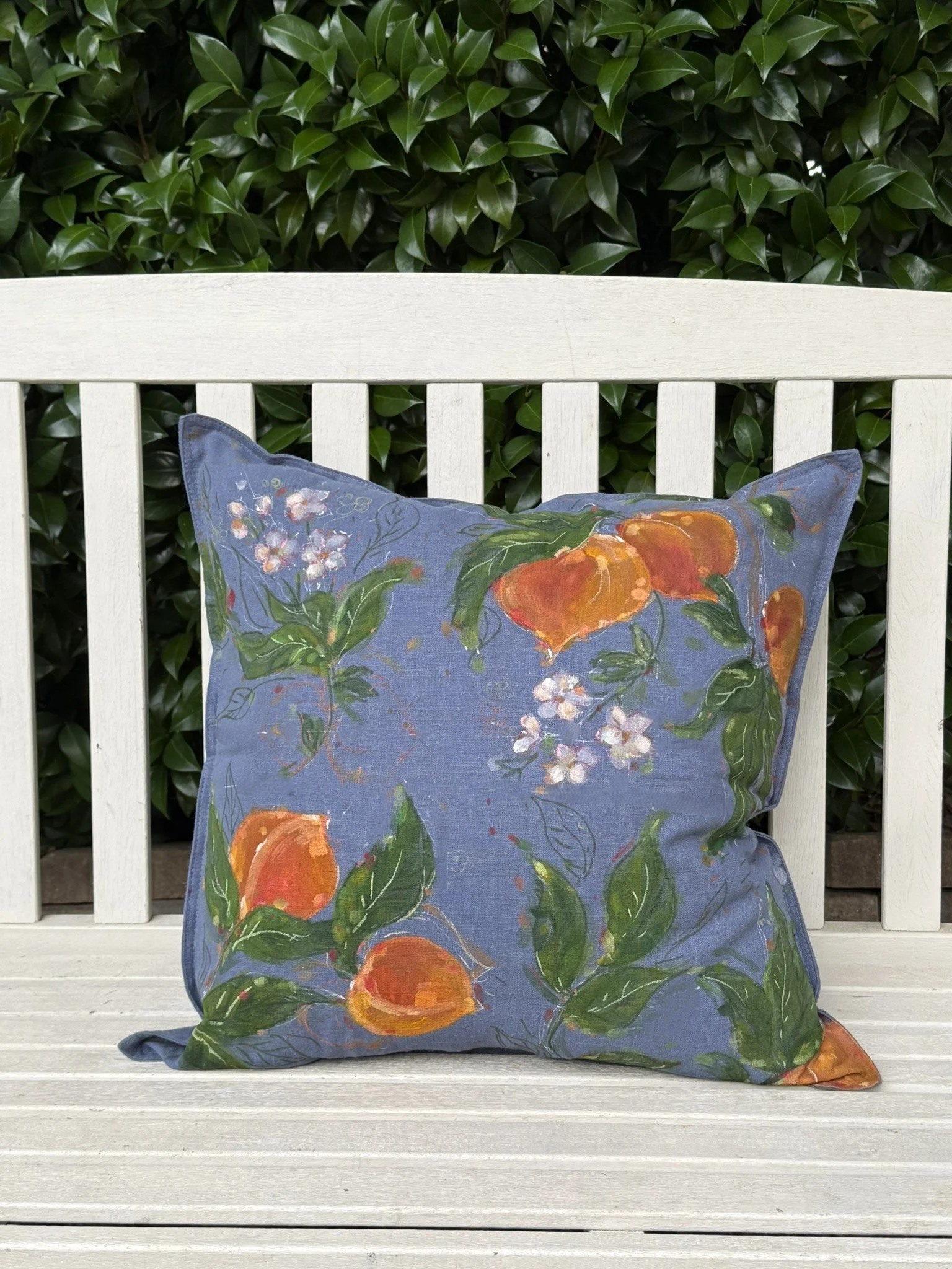 Peaches on Blue
