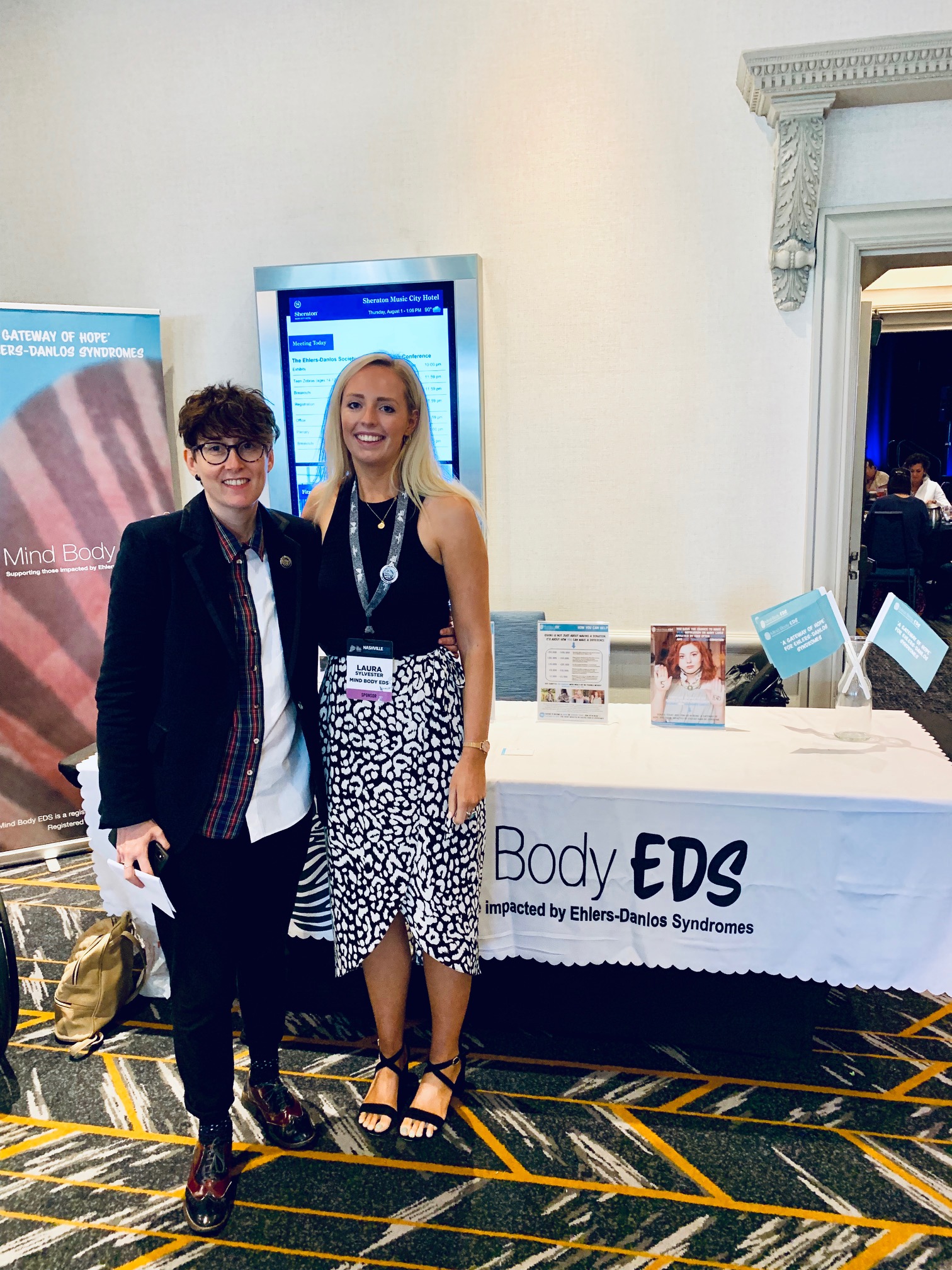 Lara Bloom (CEO of The Ehlers-Danlos Society) with Laura Sylvester (Founder of Mind Body EDS)